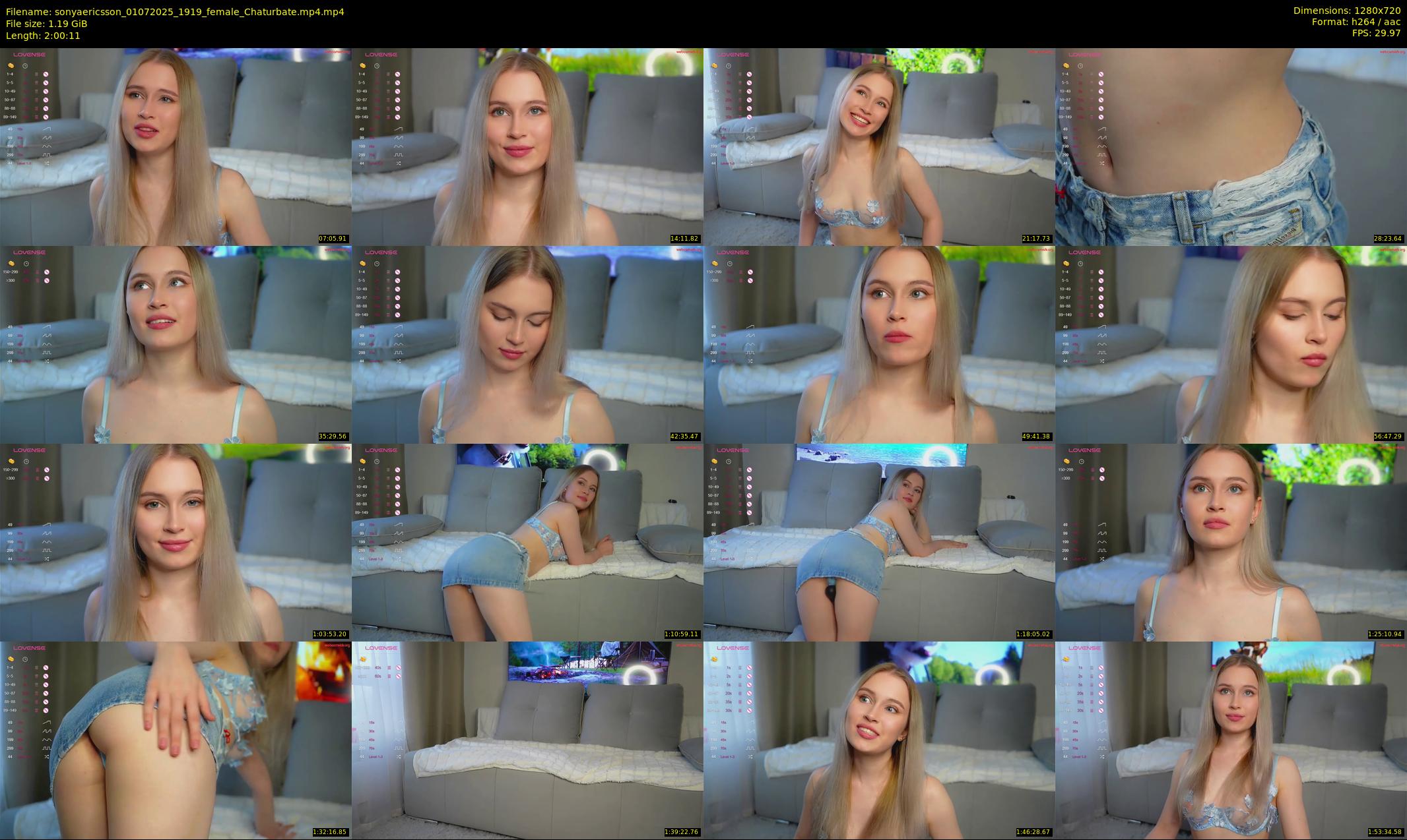 sonyaericsson — 121 minute Chaturbate female cam show recording, 720p, Jul 1, 2025