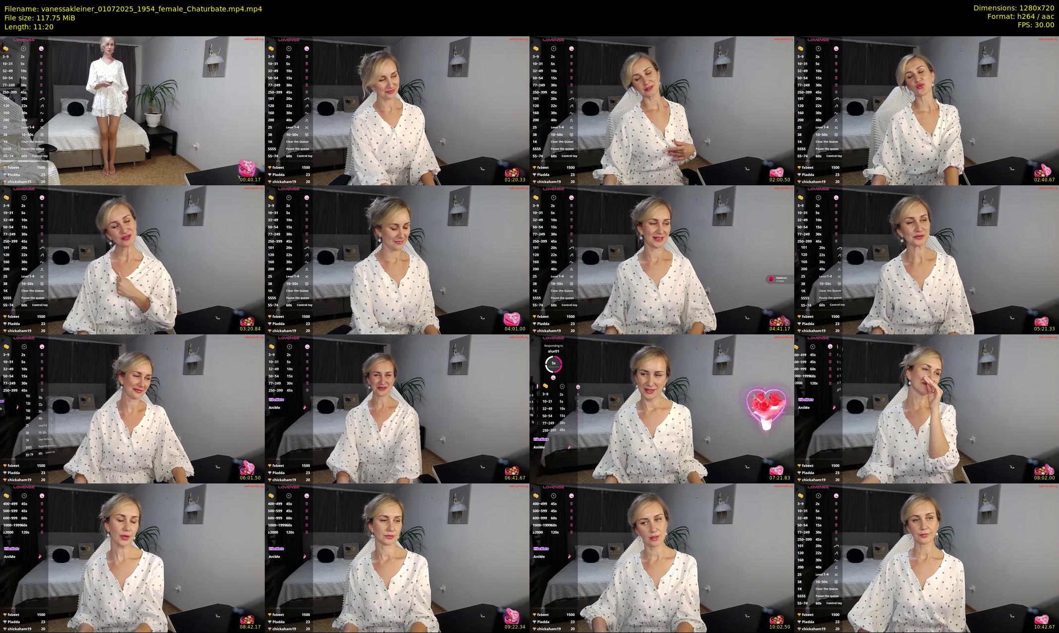 vanessakleiner — 12 minute Chaturbate female cam show recording, 720p, Jul 1, 2025