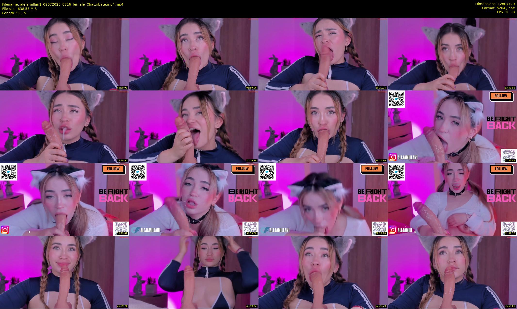 alejamillan1 — 60 minute Chaturbate female cam show recording, 720p, Jul 2, 2025