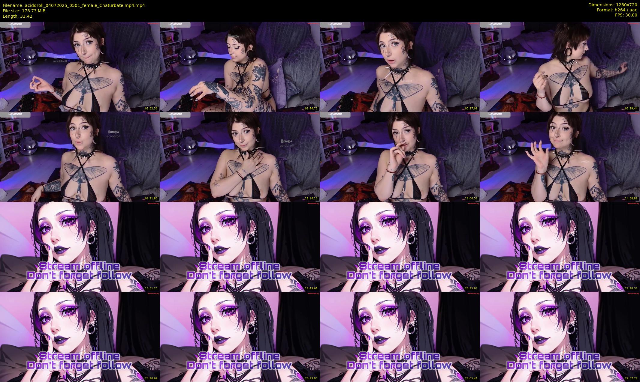 aciddroll — 32 minute Chaturbate female cam show recording, 720p, Jul 4, 2025