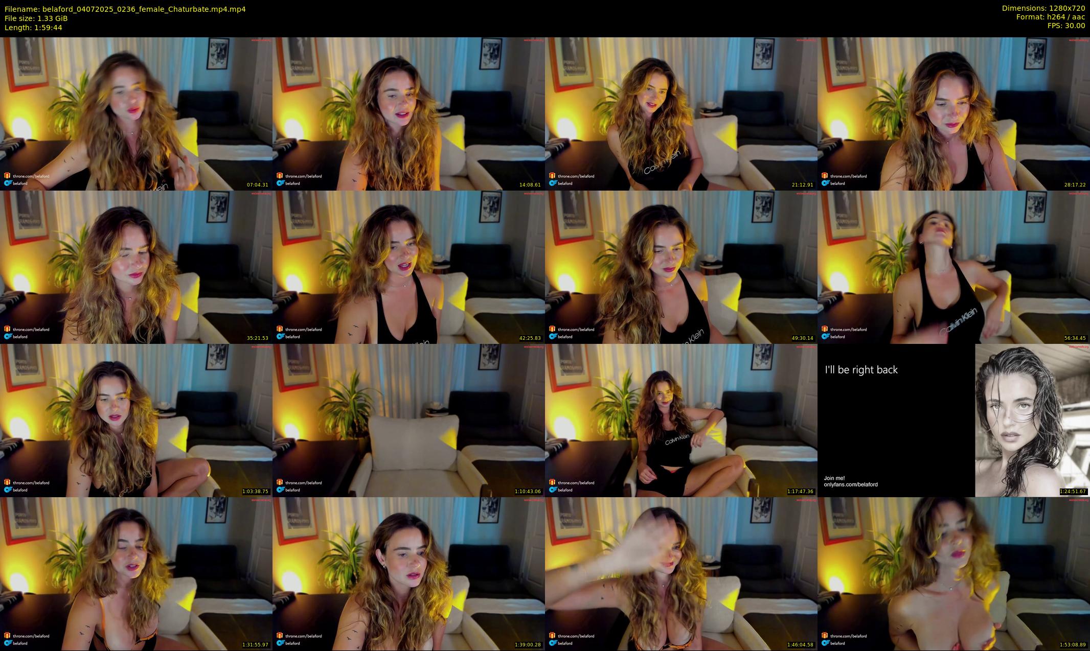belaford — 120 minute Chaturbate female cam show recording, 720p, Jul 4, 2025