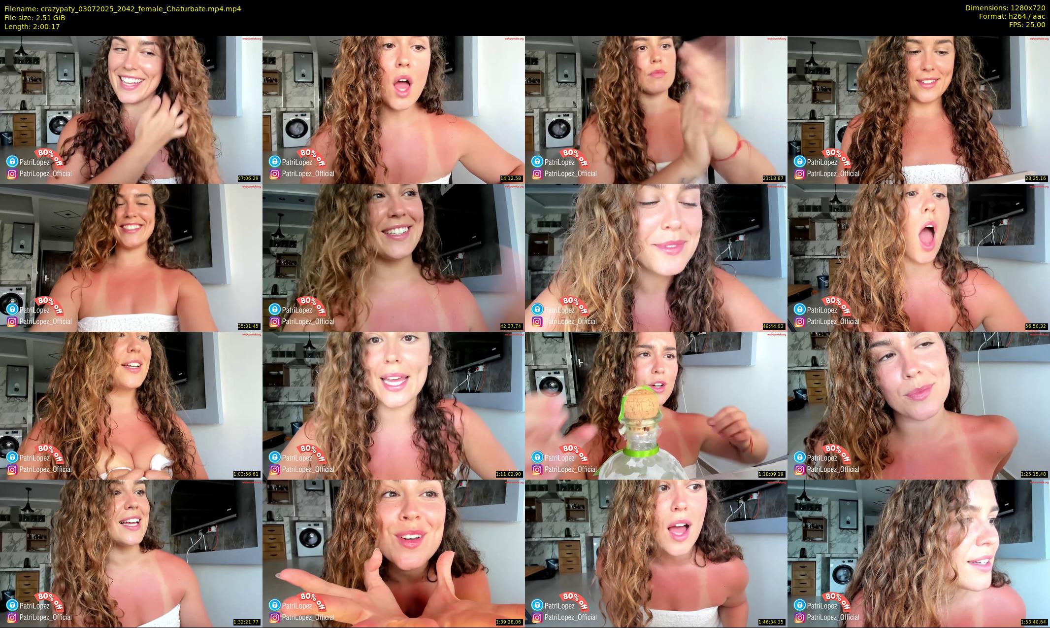 crazypaty — 121 minute Chaturbate female cam show recording, 720p, Jul 3, 2025
