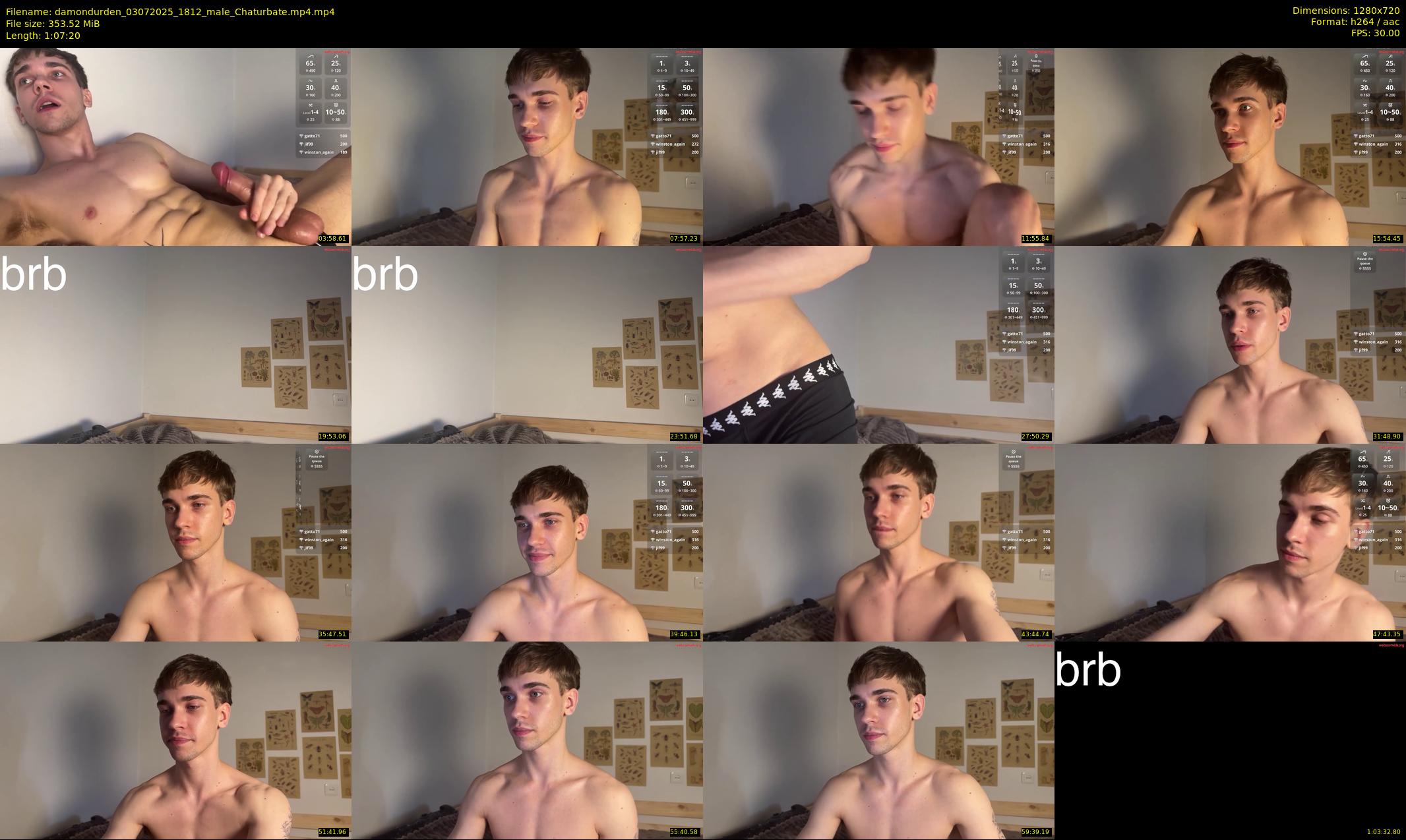 damondurden — 68 minute Chaturbate male cam show recording, 720p, Jul 3, 2025