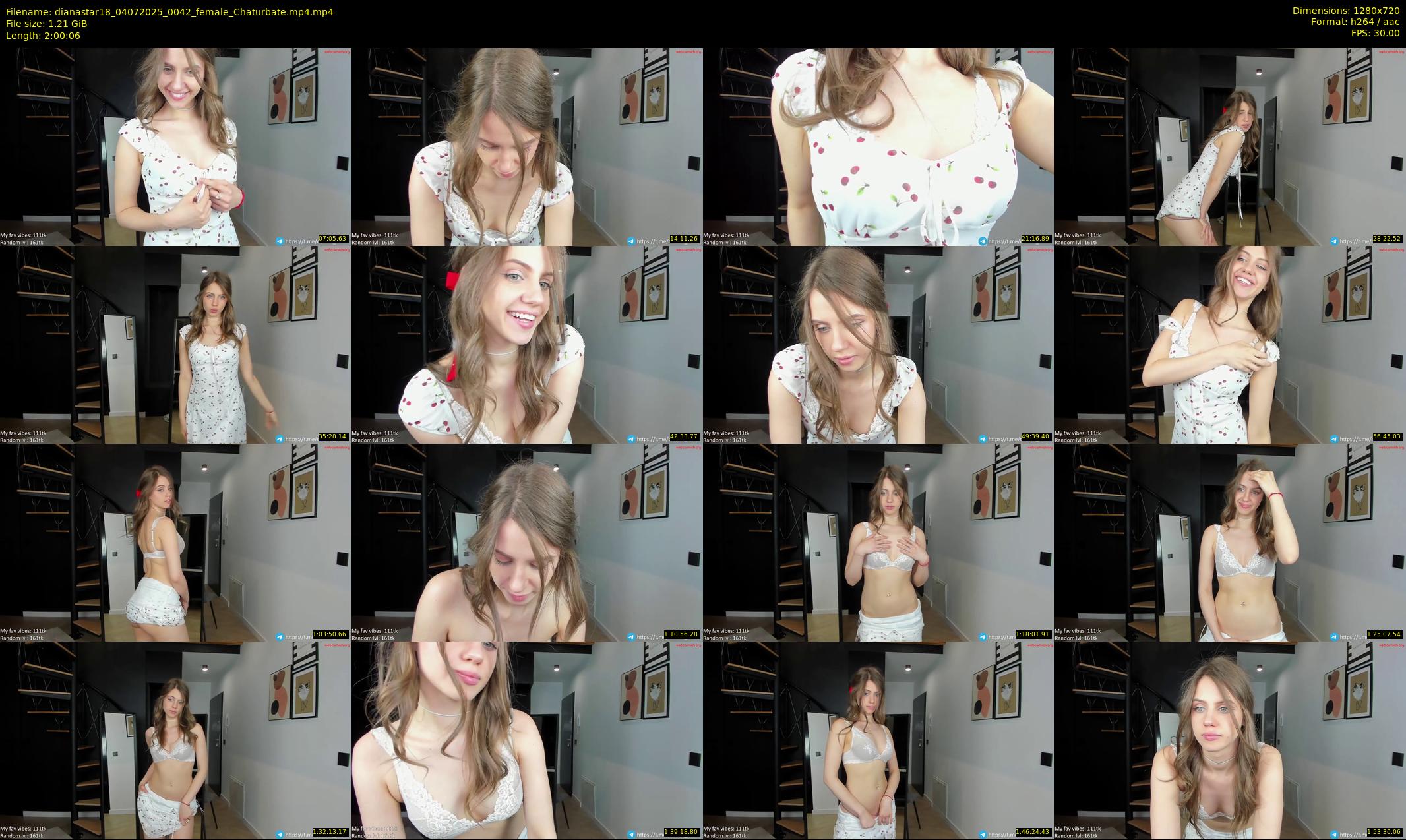 dianastar18 — 121 minute Chaturbate female cam show recording, 720p, Jul 4, 2025