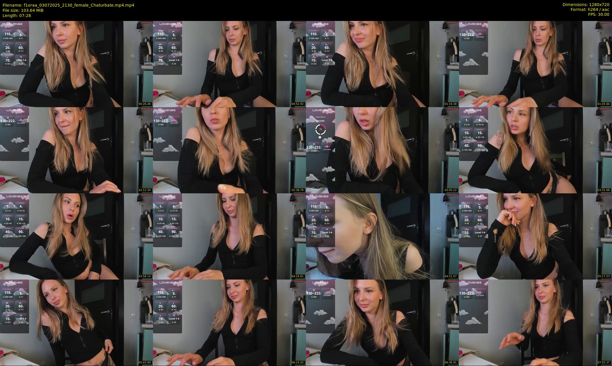 f1oraa — 8 minute Chaturbate female cam show recording, 720p, Jul 3, 2025