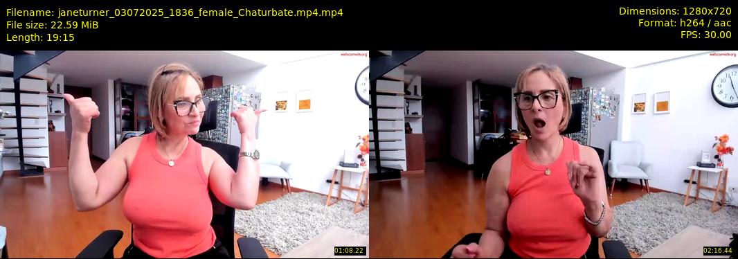 janeturner — 20 minute Chaturbate female cam show recording, 720p, Jul 3, 2025