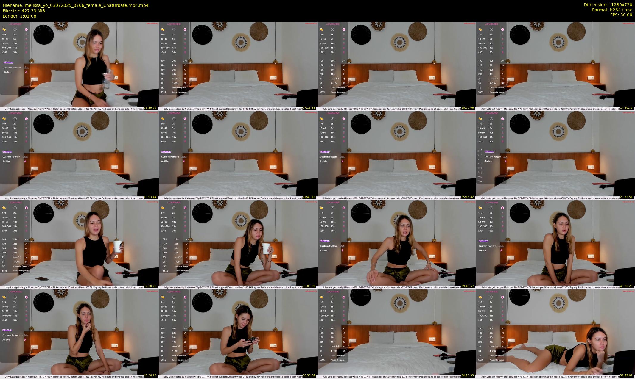 melissa_yo — 62 minute Chaturbate female cam show recording, 720p, Jul 3, 2025
