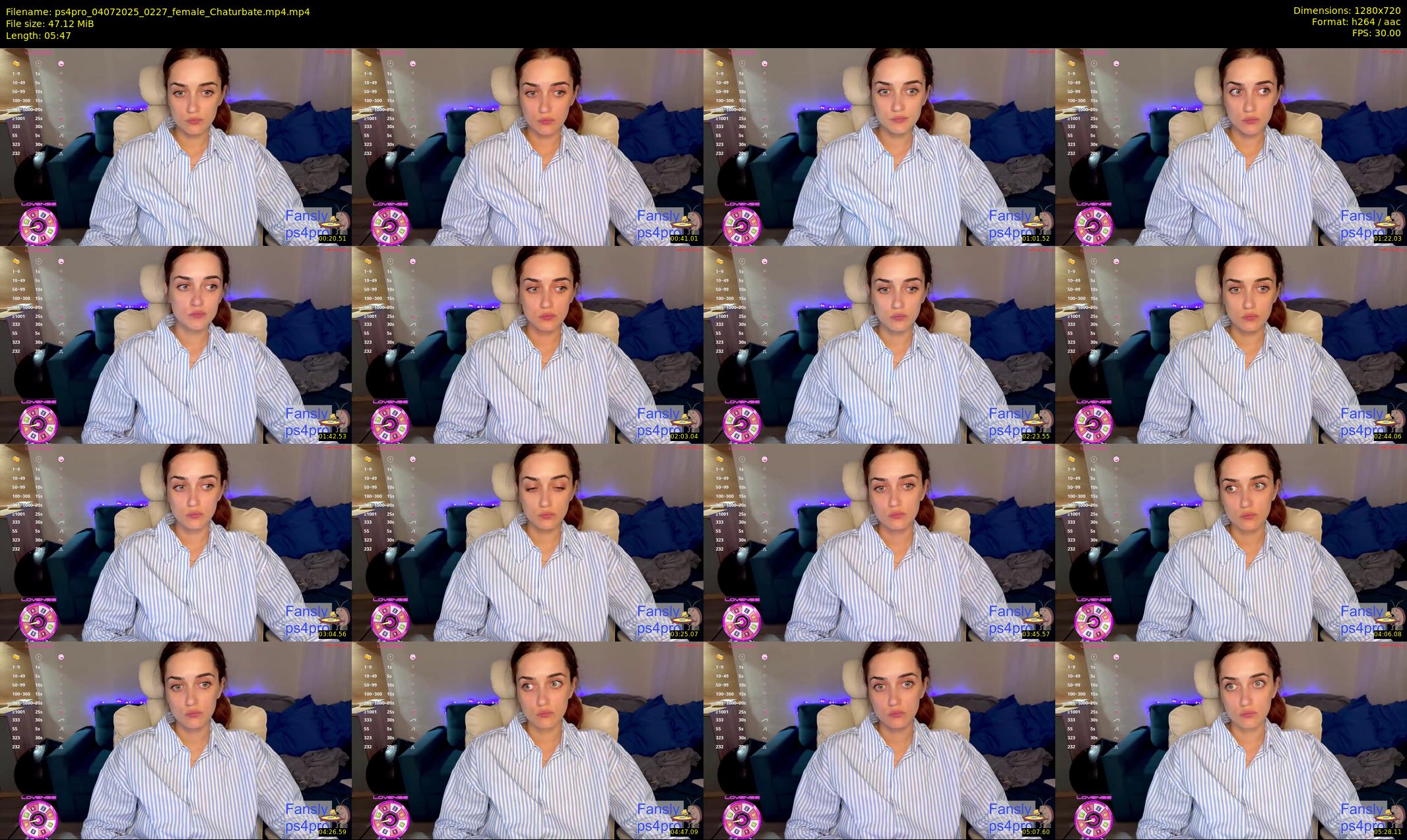ps4pro — 6 minute Chaturbate female cam show recording, 720p, Jul 4, 2025