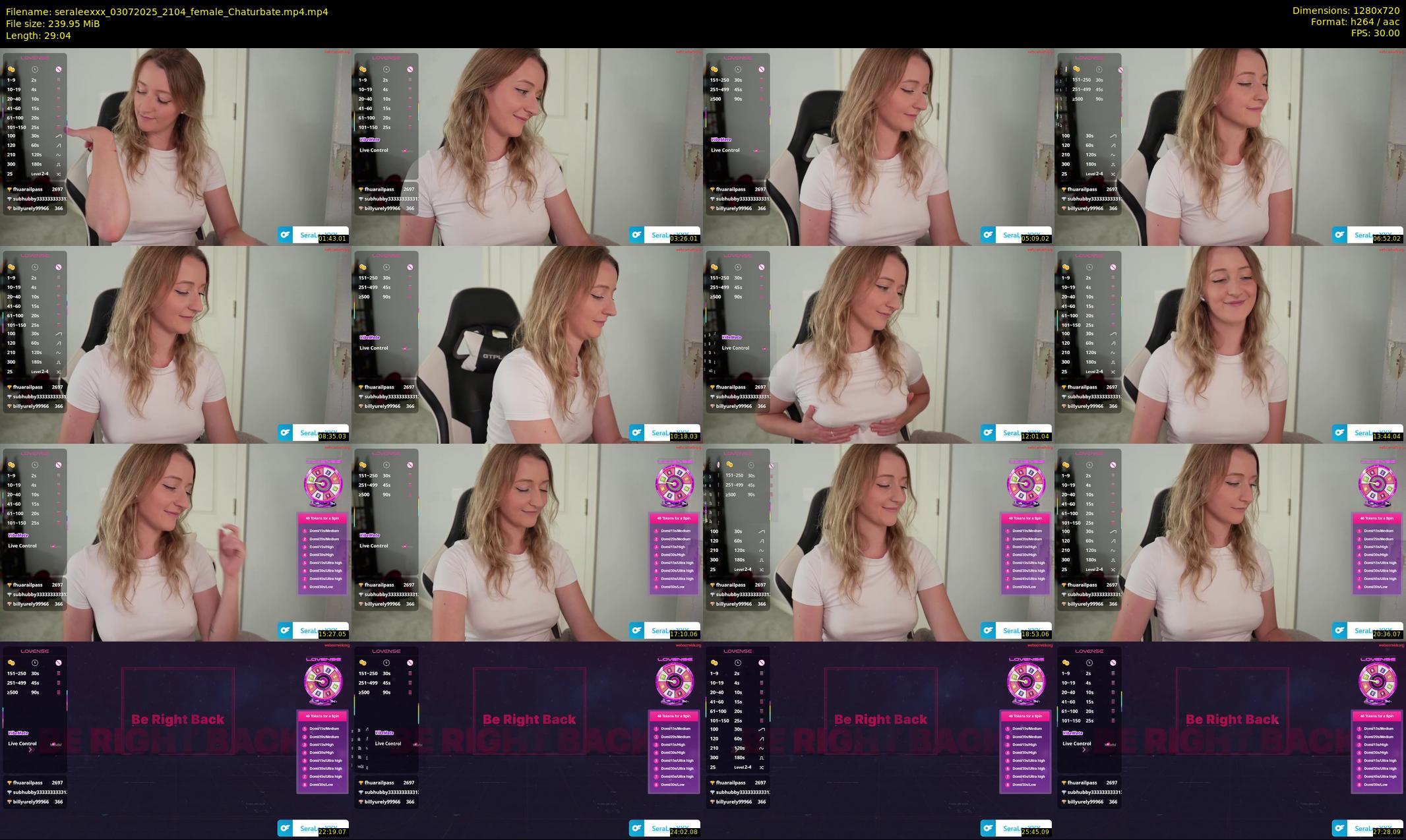 seraleexxx — 30 minute Chaturbate female cam show recording, 720p, Jul 3, 2025