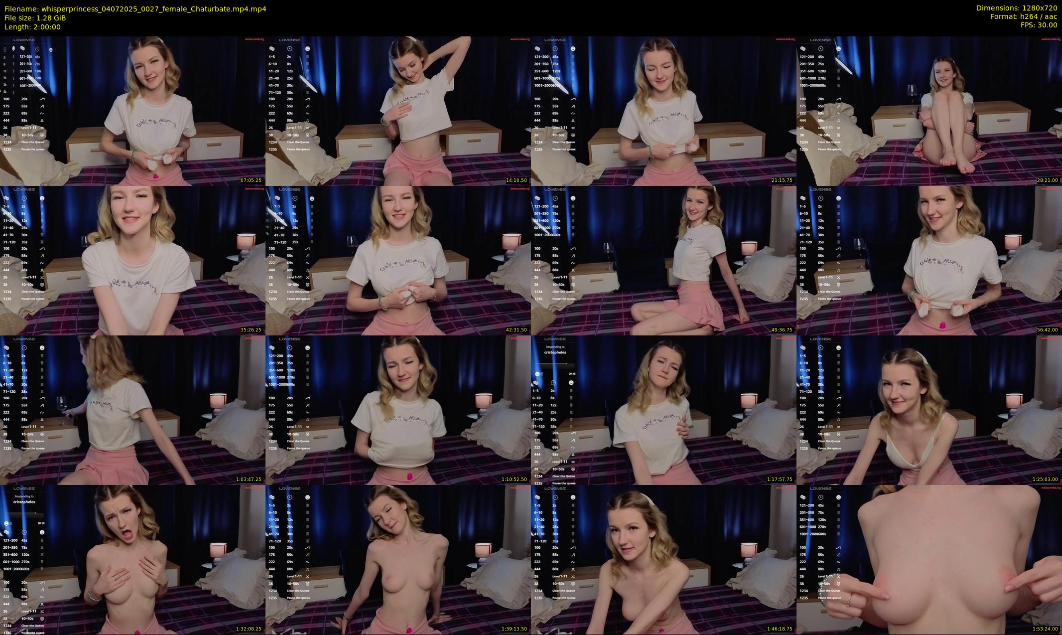 whisperprincess — 120 minute Chaturbate female cam show recording, 720p, Jul 4, 2025
