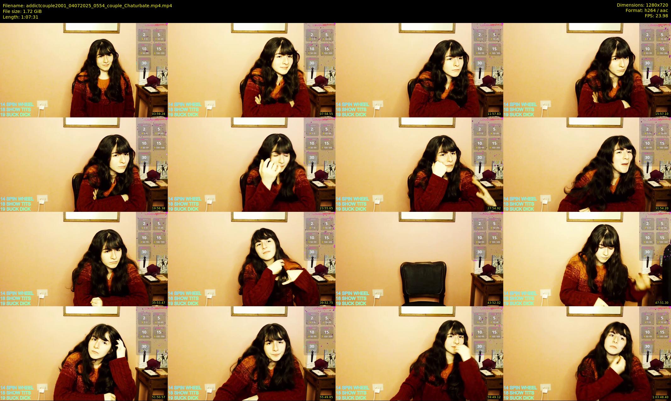 addictcouple2001 — 68 minute Chaturbate couple cam show recording, 720p, Jul 4, 2025