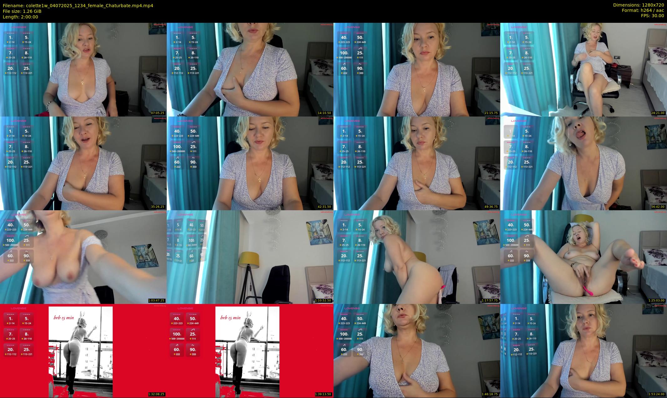 colette1w — 120 minute Chaturbate female cam show recording, 720p, Jul 4, 2025
