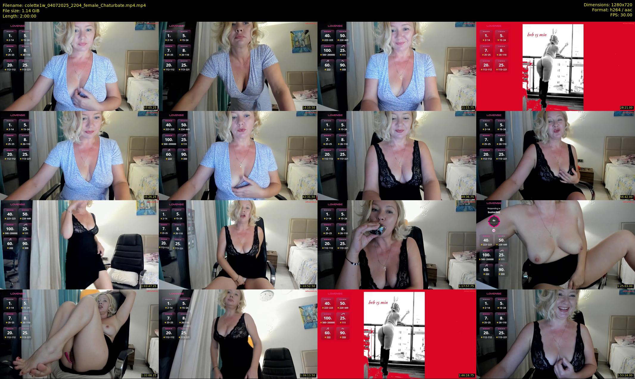 colette1w — 120 minute Chaturbate female cam show recording, 720p, Jul 4, 2025