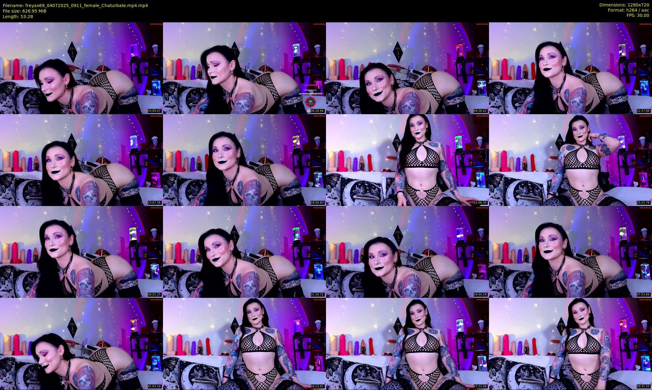 freyax69 — 54 minute Chaturbate female cam show recording, 720p, Jul 4, 2025