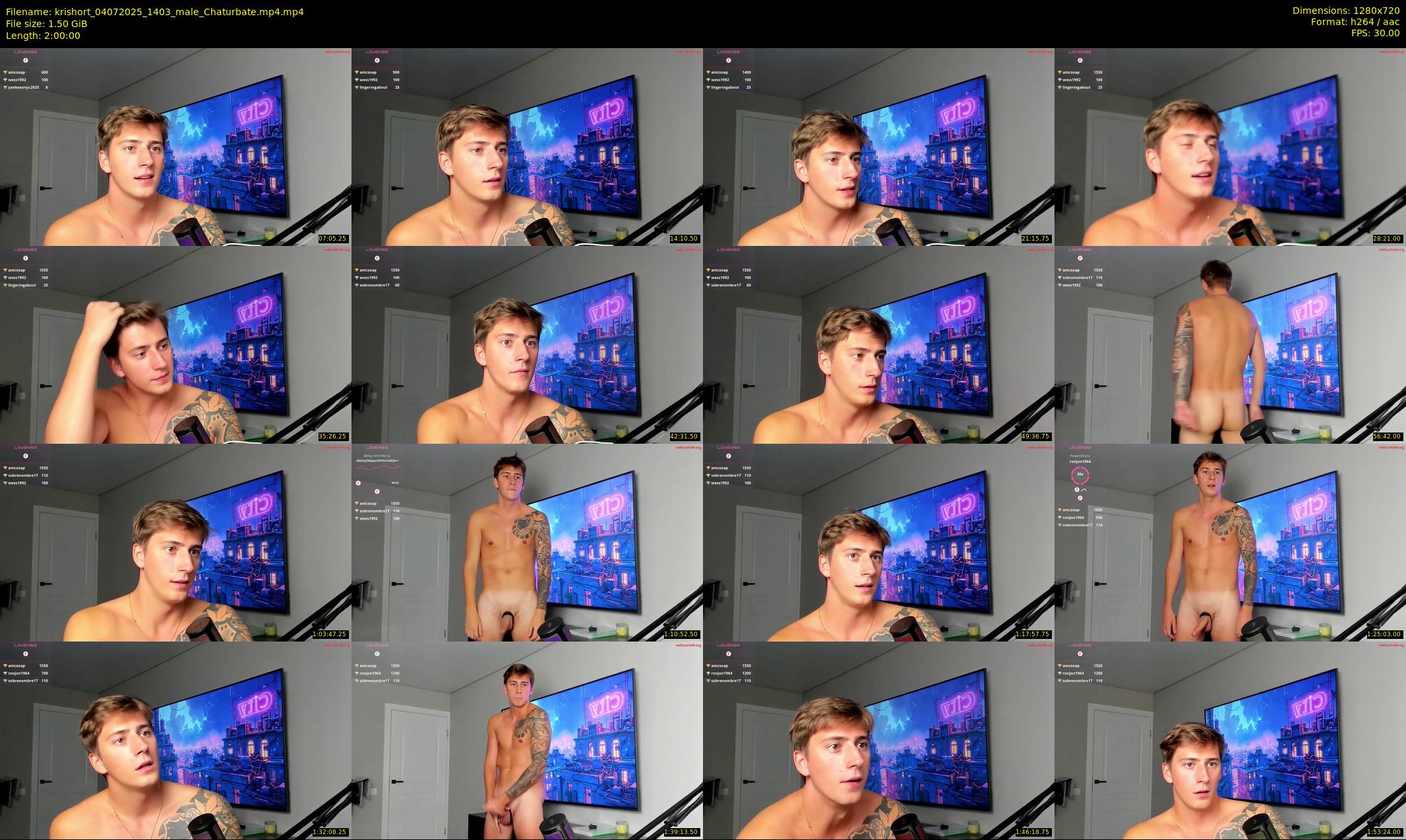 krishort — 120 minute Chaturbate male cam show recording, 720p, Jul 4, 2025