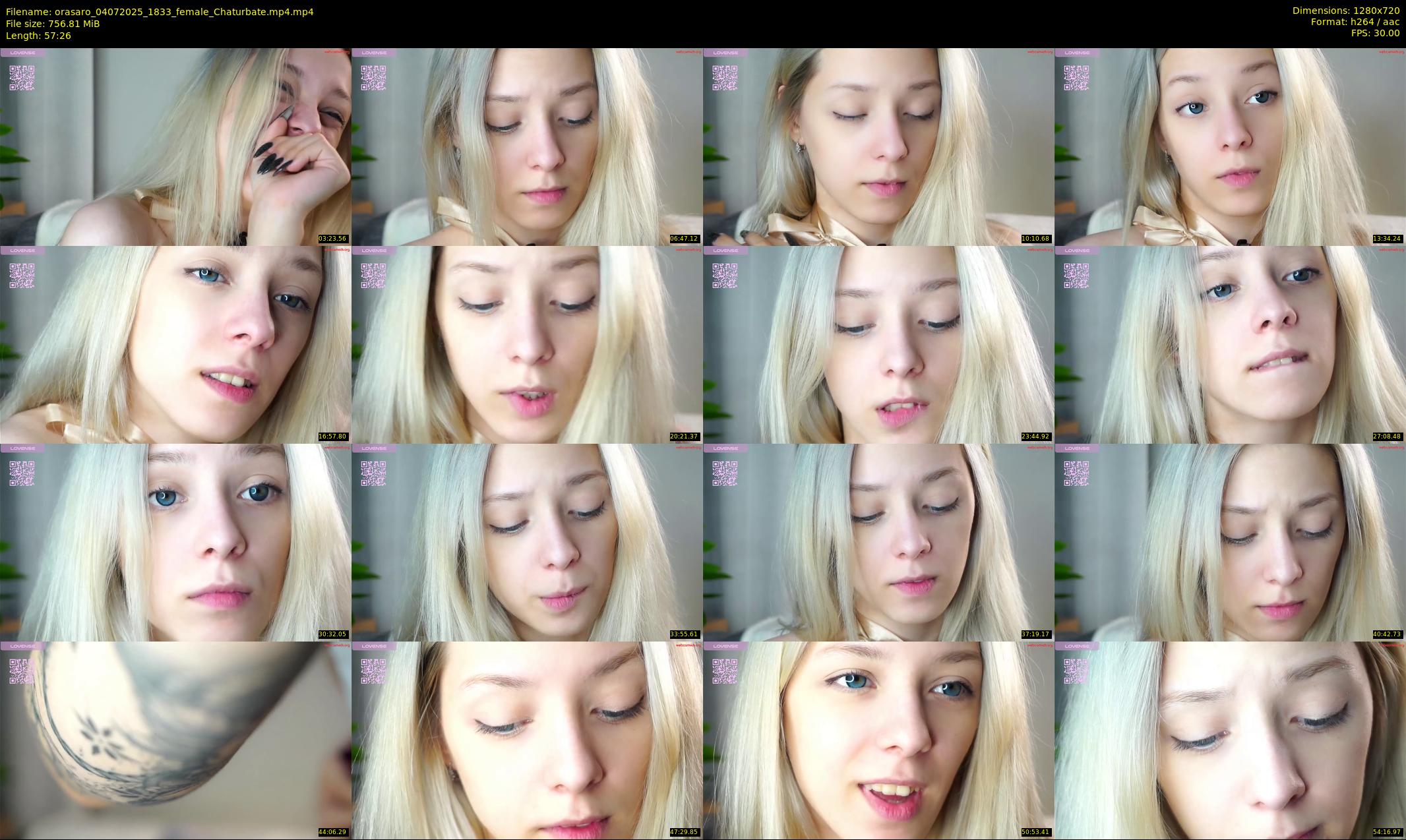 orasaro — 58 minute Chaturbate female cam show recording, 720p, Jul 4, 2025