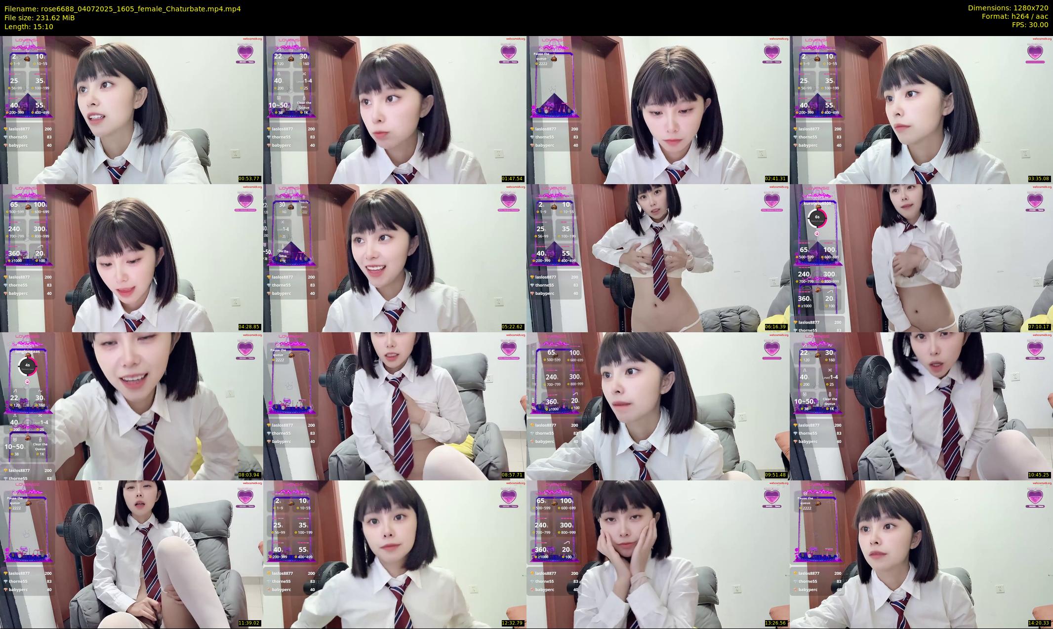 rose6688 — 16 minute Chaturbate female cam show recording, 720p, Jul 4, 2025