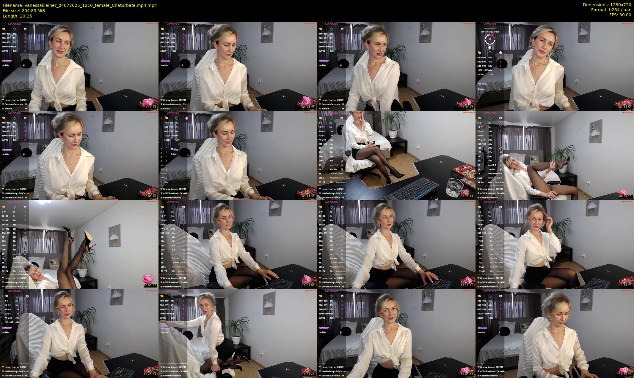 vanessakleiner — 21 minute Chaturbate female cam show recording, 720p, Jul 4, 2025