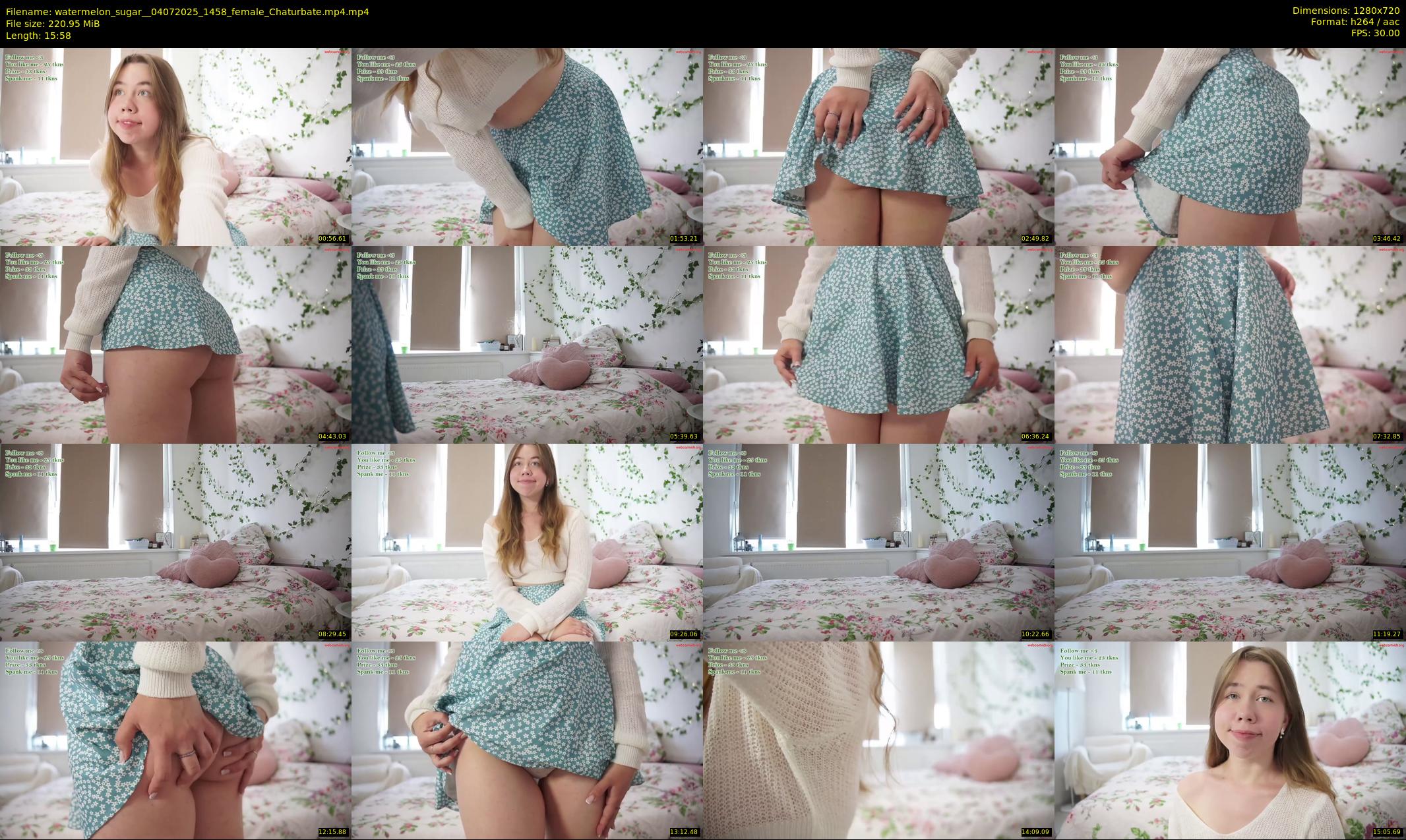 watermelon_sugar_ — 16 minute Chaturbate female cam show recording, 720p, Jul 4, 2025