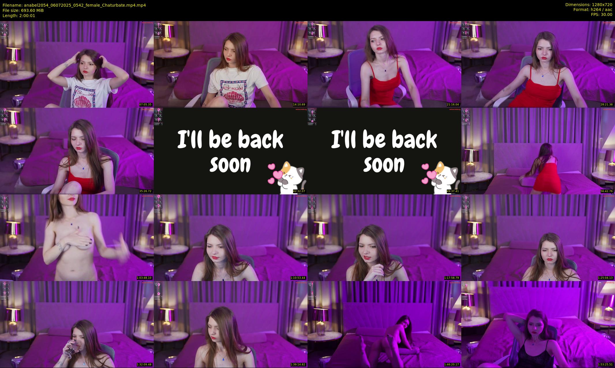 anabel2054 — 121 minute Chaturbate female cam show recording, 720p, Jul 6, 2025