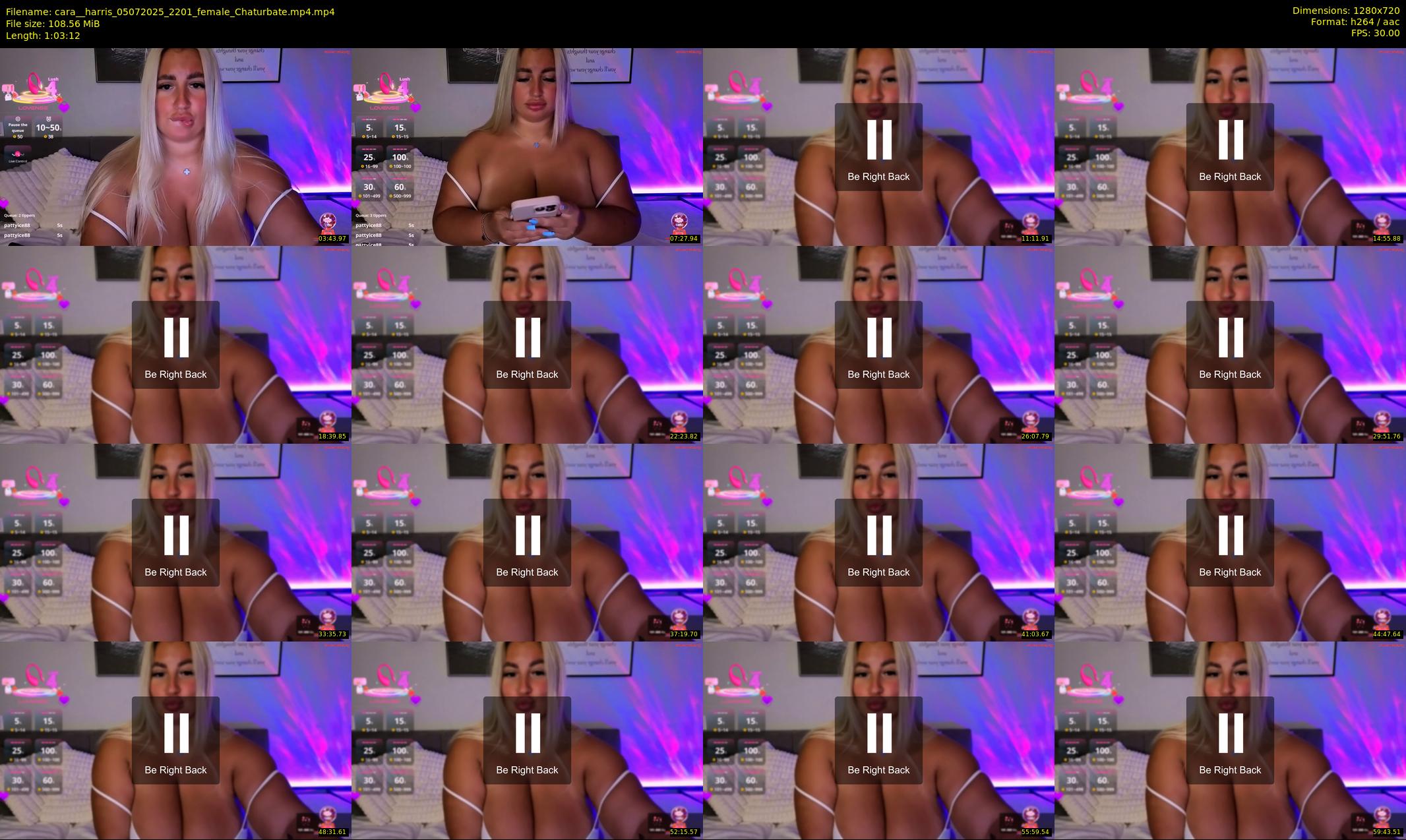 cara__harris — 64 minute Chaturbate female cam show recording, 720p, Jul 5, 2025
