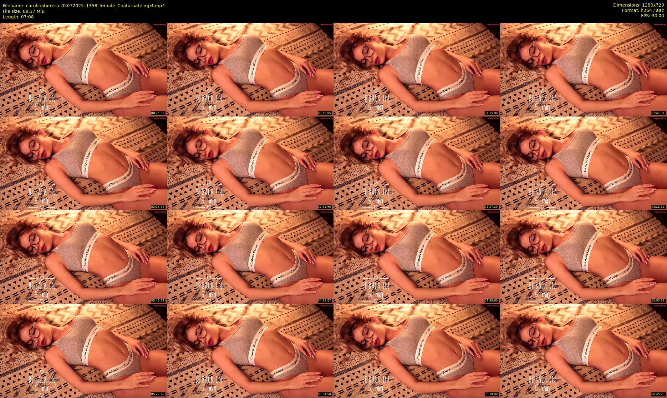 carolinaherera — 8 minute Chaturbate female cam show recording, 720p, Jul 5, 2025