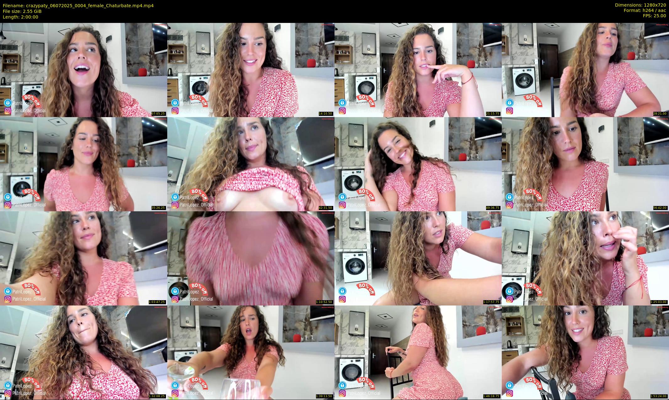 crazypaty — 120 minute Chaturbate female cam show recording, 720p, Jul 6, 2025