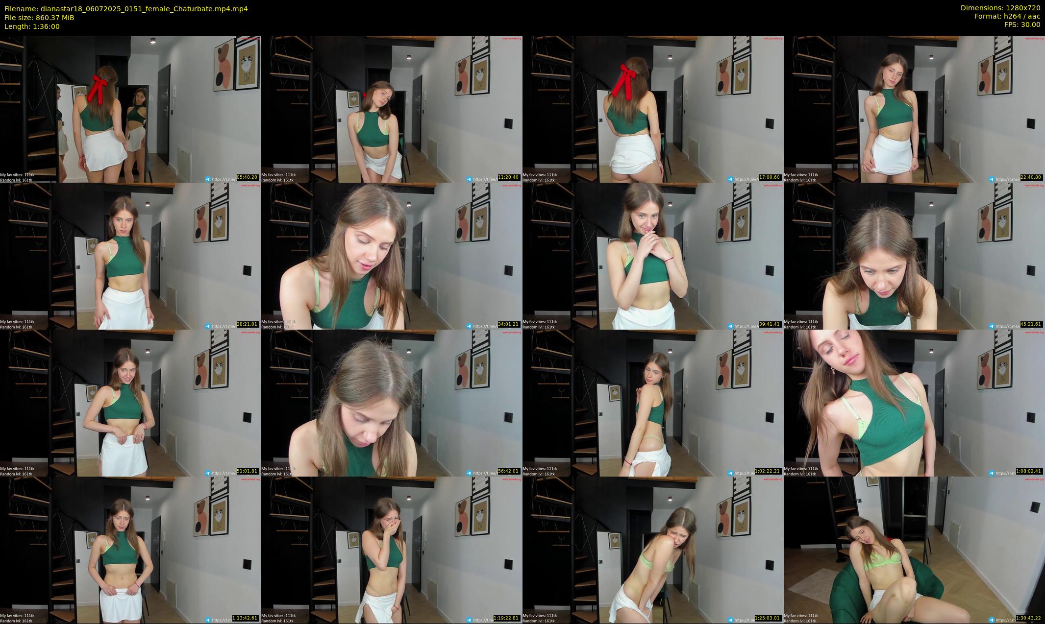 dianastar18 — 96 minute Chaturbate female cam show recording, 720p, Jul 6, 2025