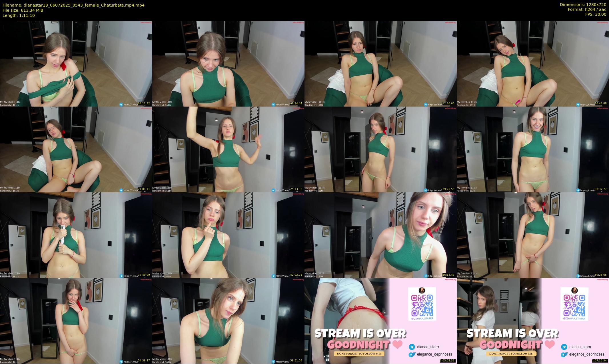 dianastar18 — 72 minute Chaturbate female cam show recording, 720p, Jul 6, 2025