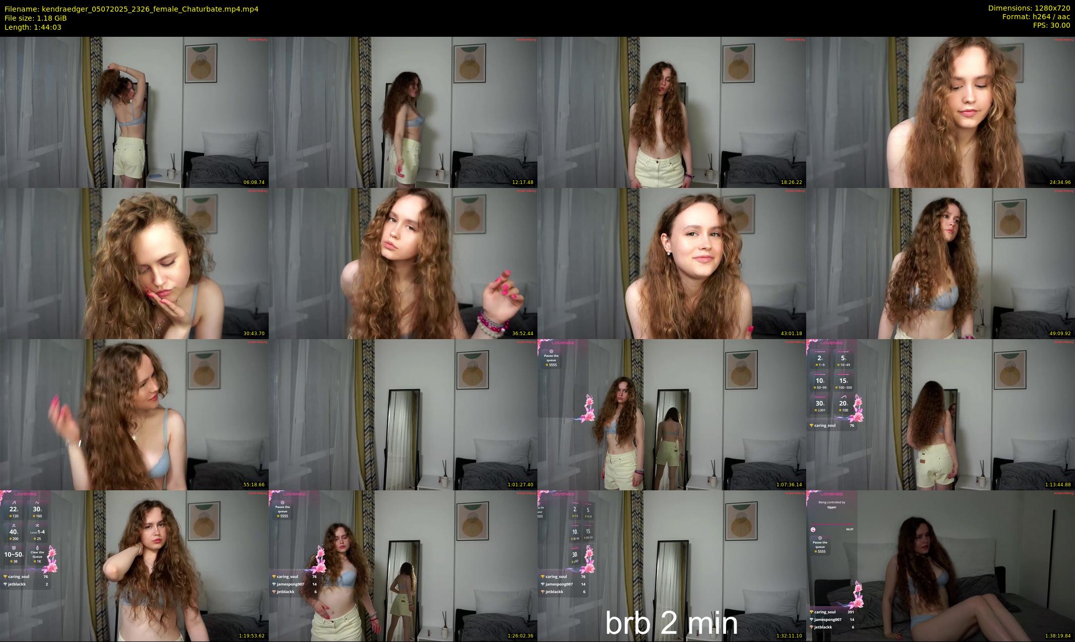 kendraedger — 105 minute Chaturbate female cam show recording, 720p, Jul 5, 2025