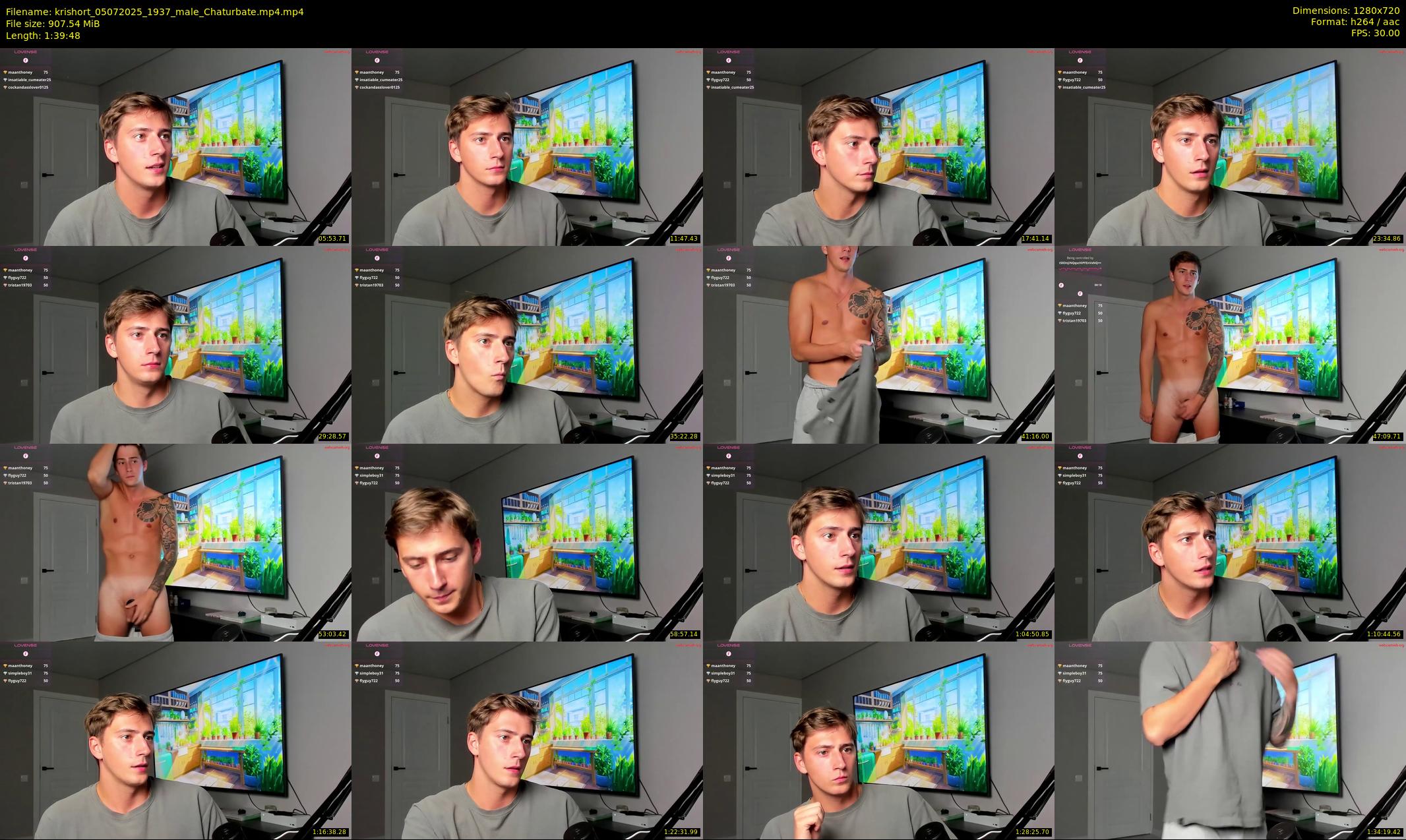 krishort — 100 minute Chaturbate male cam show recording, 720p, Jul 5, 2025