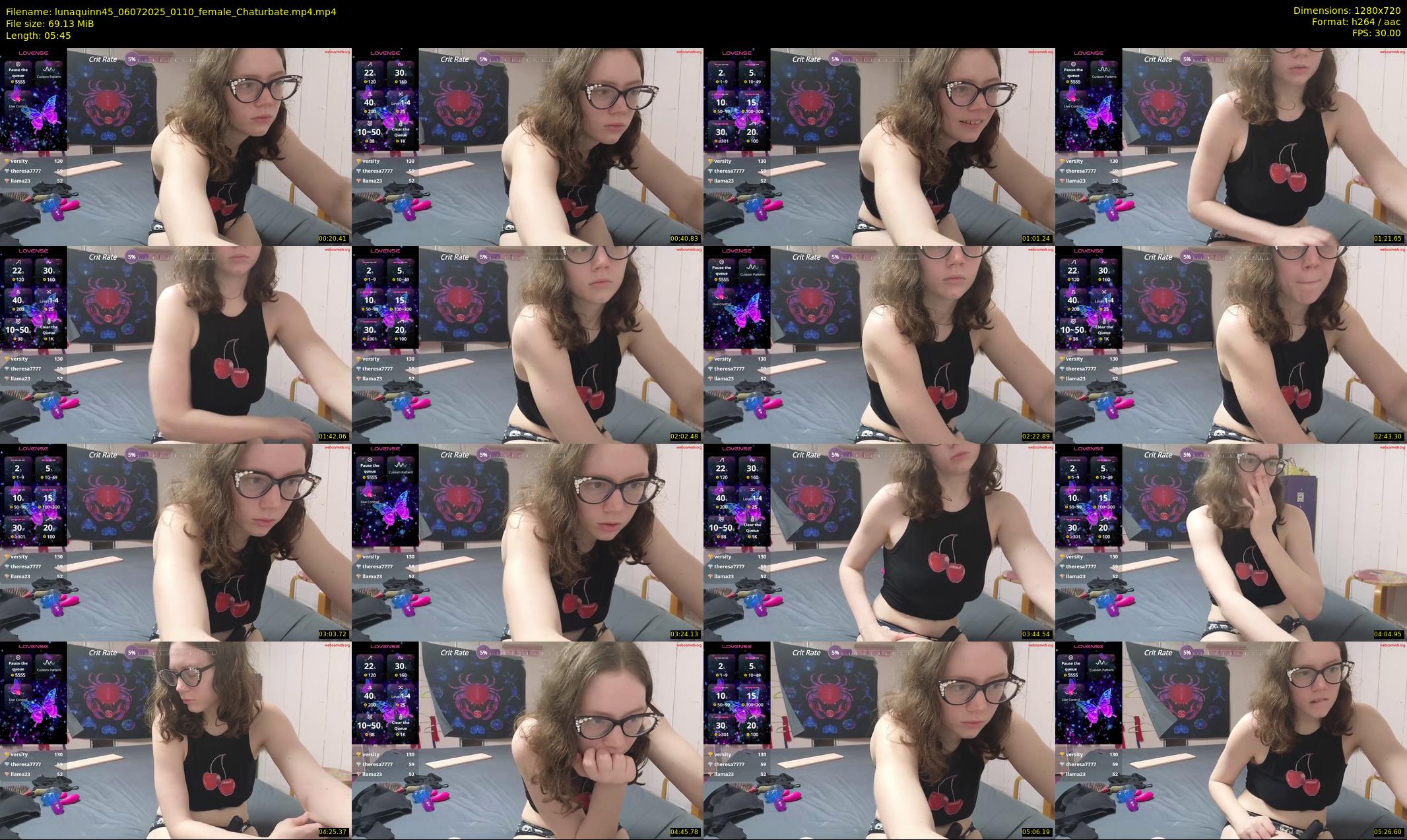 lunaquinn45 — 6 minute Chaturbate female cam show recording, 720p, Jul 6, 2025