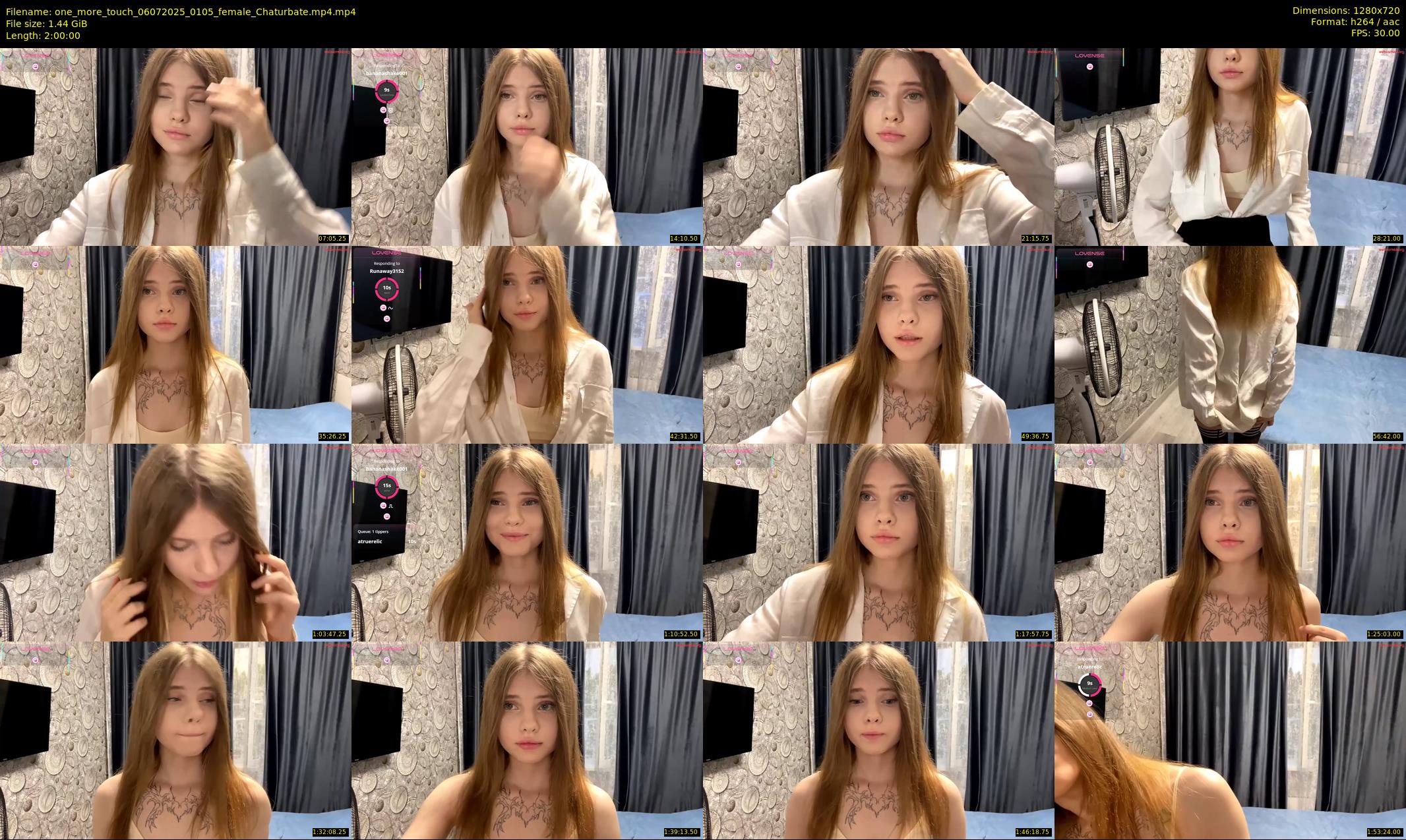 one_more_touch — 120 minute Chaturbate female cam show recording, 720p, Jul 6, 2025