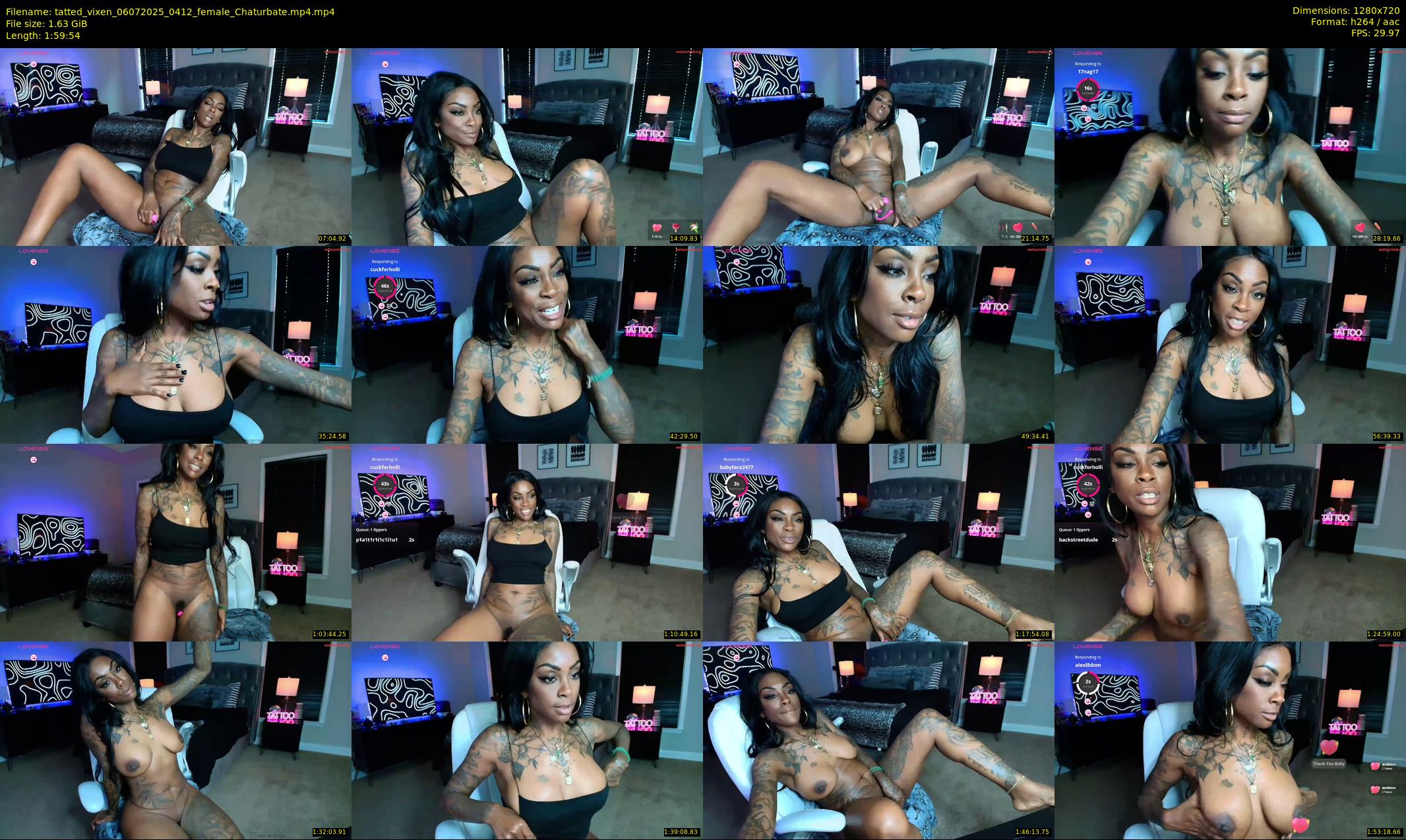 tatted_vixen — 120 minute Chaturbate female cam show recording, 720p, Jul 6, 2025
