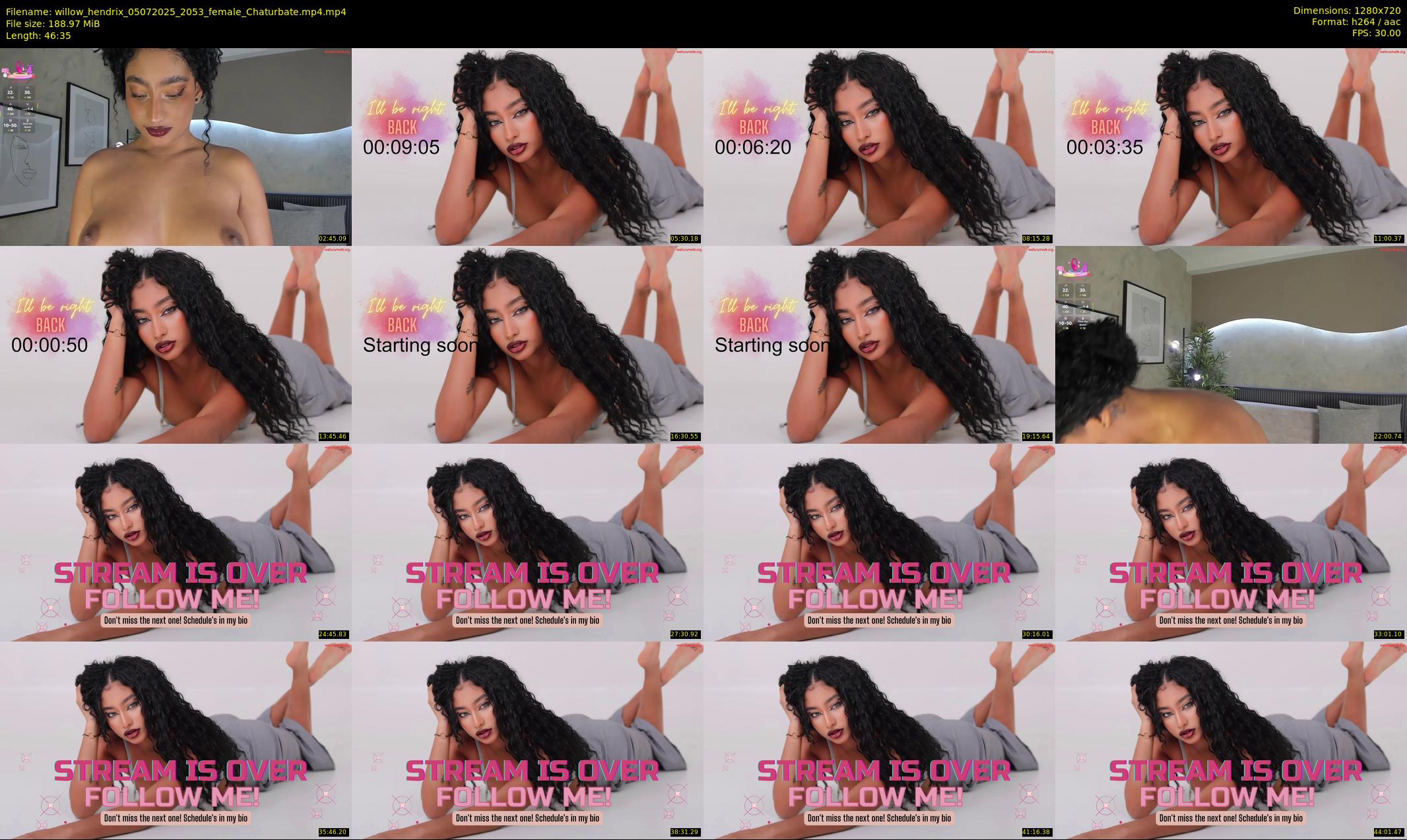 willow_hendrix — 47 minute Chaturbate female cam show recording, 720p, Jul 5, 2025