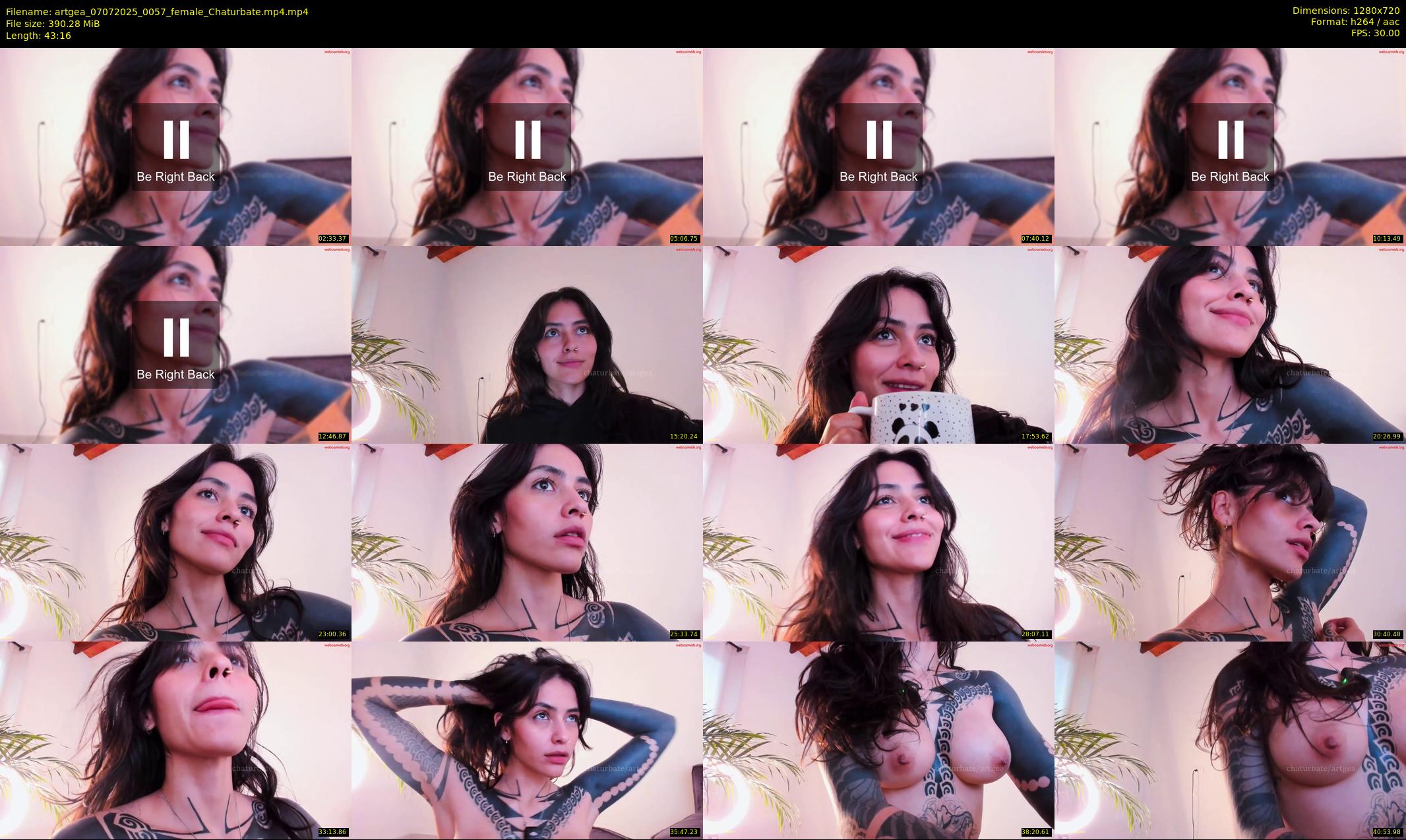 artgea — 44 minute Chaturbate female cam show recording, 720p, Jul 7, 2025