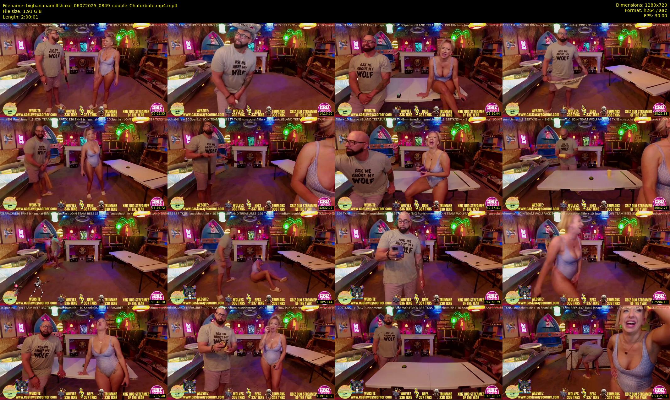 bigbananamilfshake — 121 minute Chaturbate couple cam show recording, 720p, Jul 6, 2025