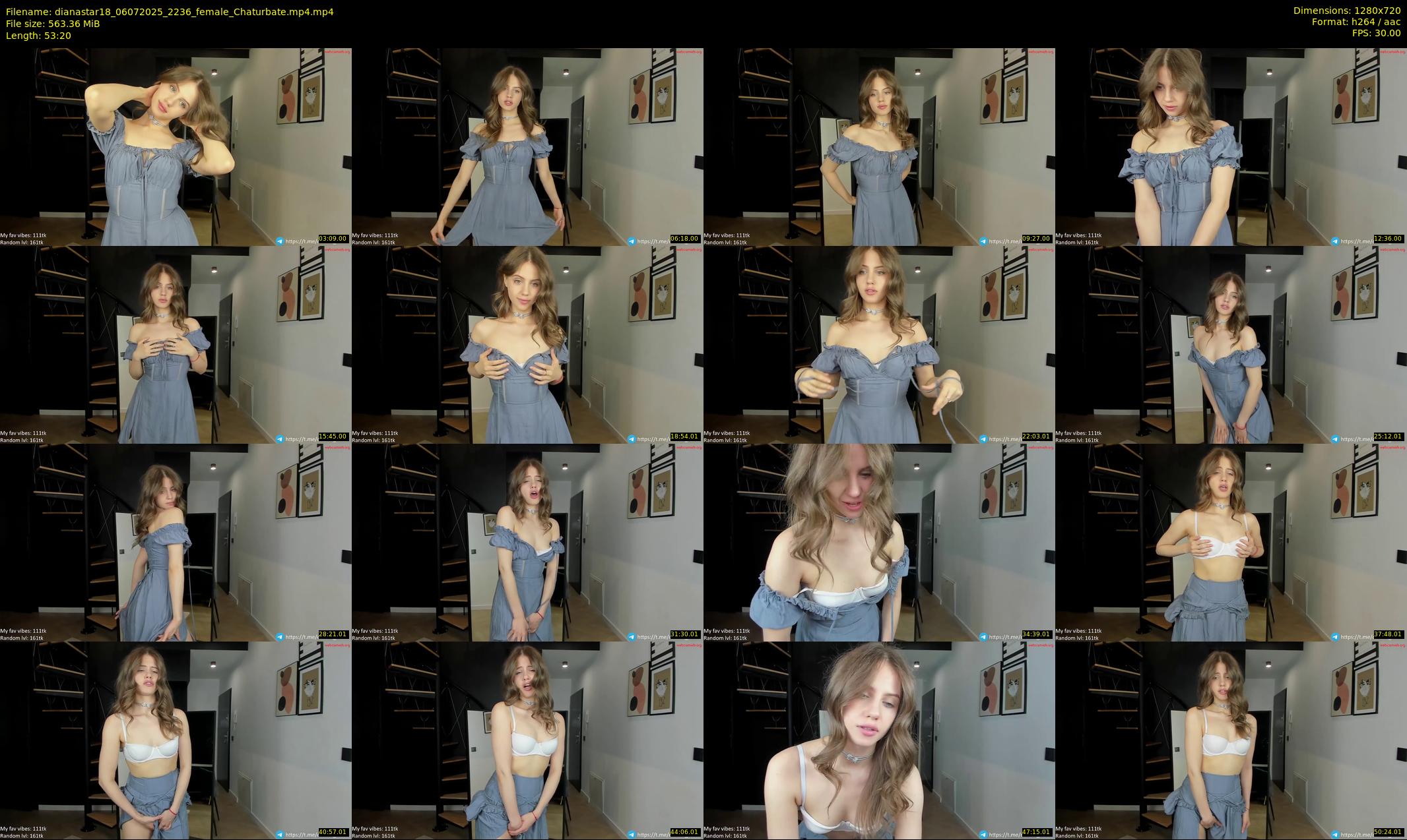 dianastar18 — 54 minute Chaturbate female cam show recording, 720p, Jul 6, 2025