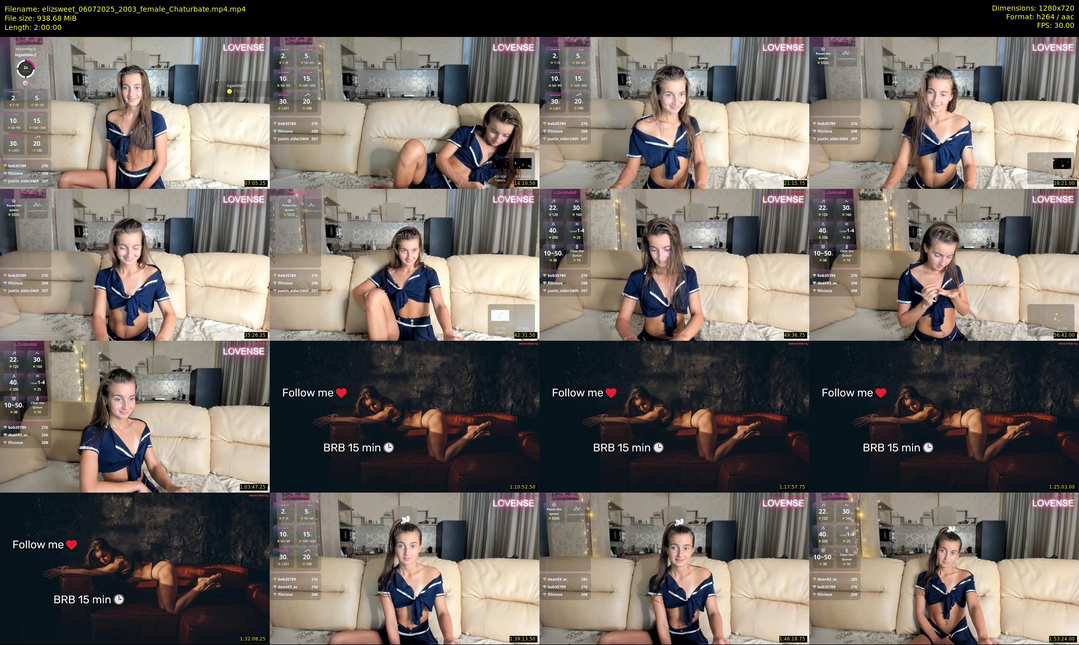elizsweet — 120 minute Chaturbate female cam show recording, 720p, Jul 6, 2025
