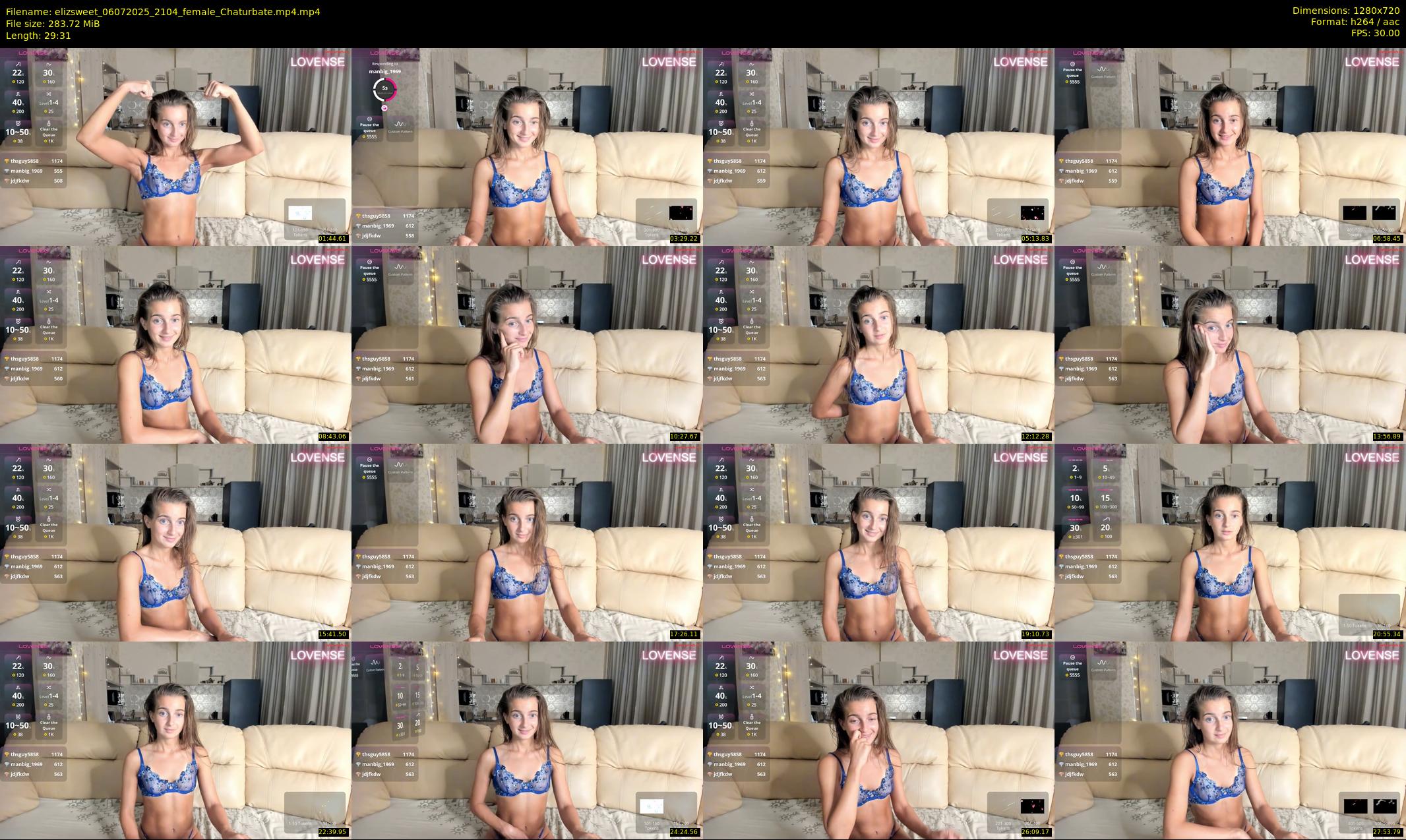 elizsweet — 30 minute Chaturbate female cam show recording, 720p, Jul 6, 2025
