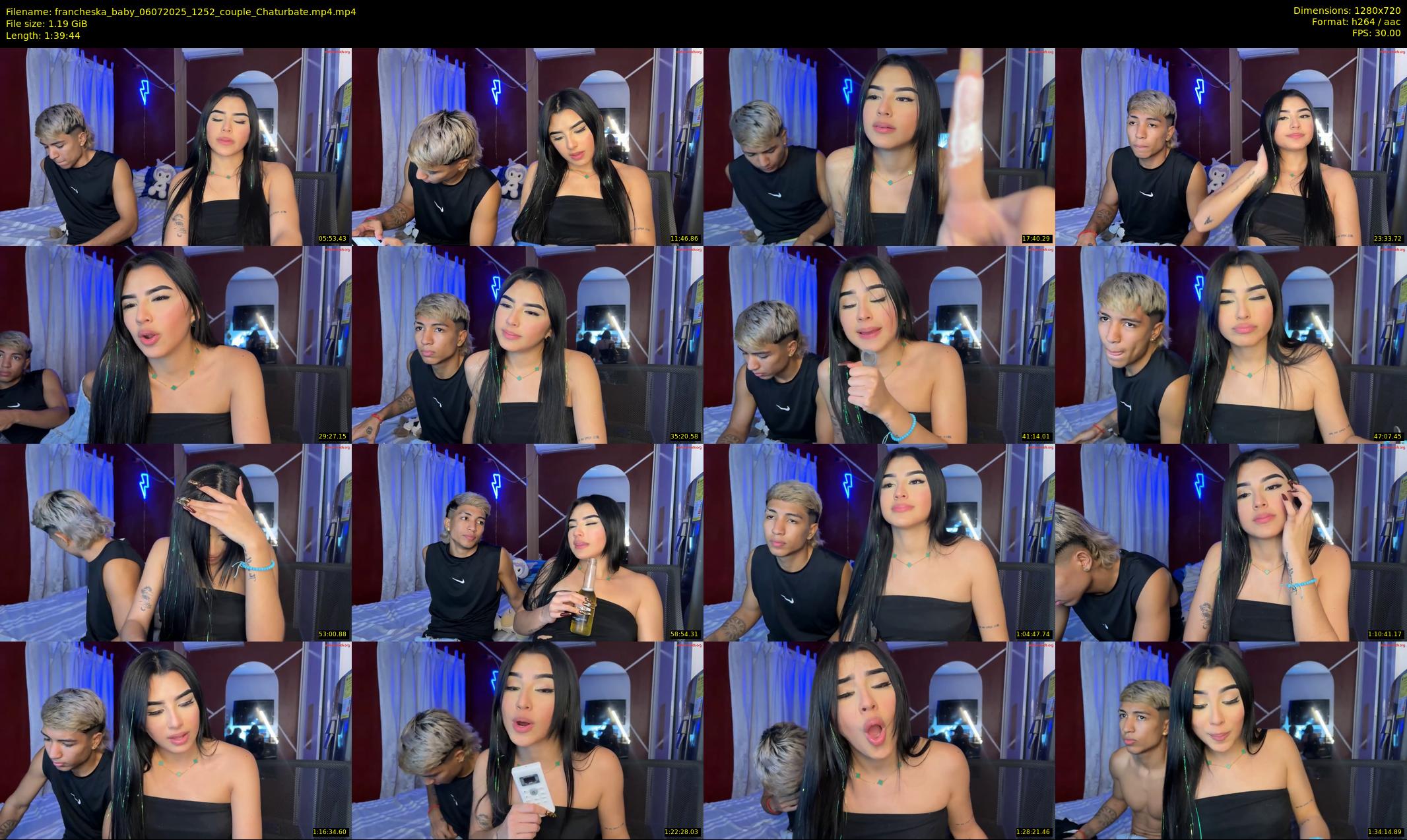 francheska_baby — 100 minute Chaturbate couple cam show recording, 720p, Jul 6, 2025