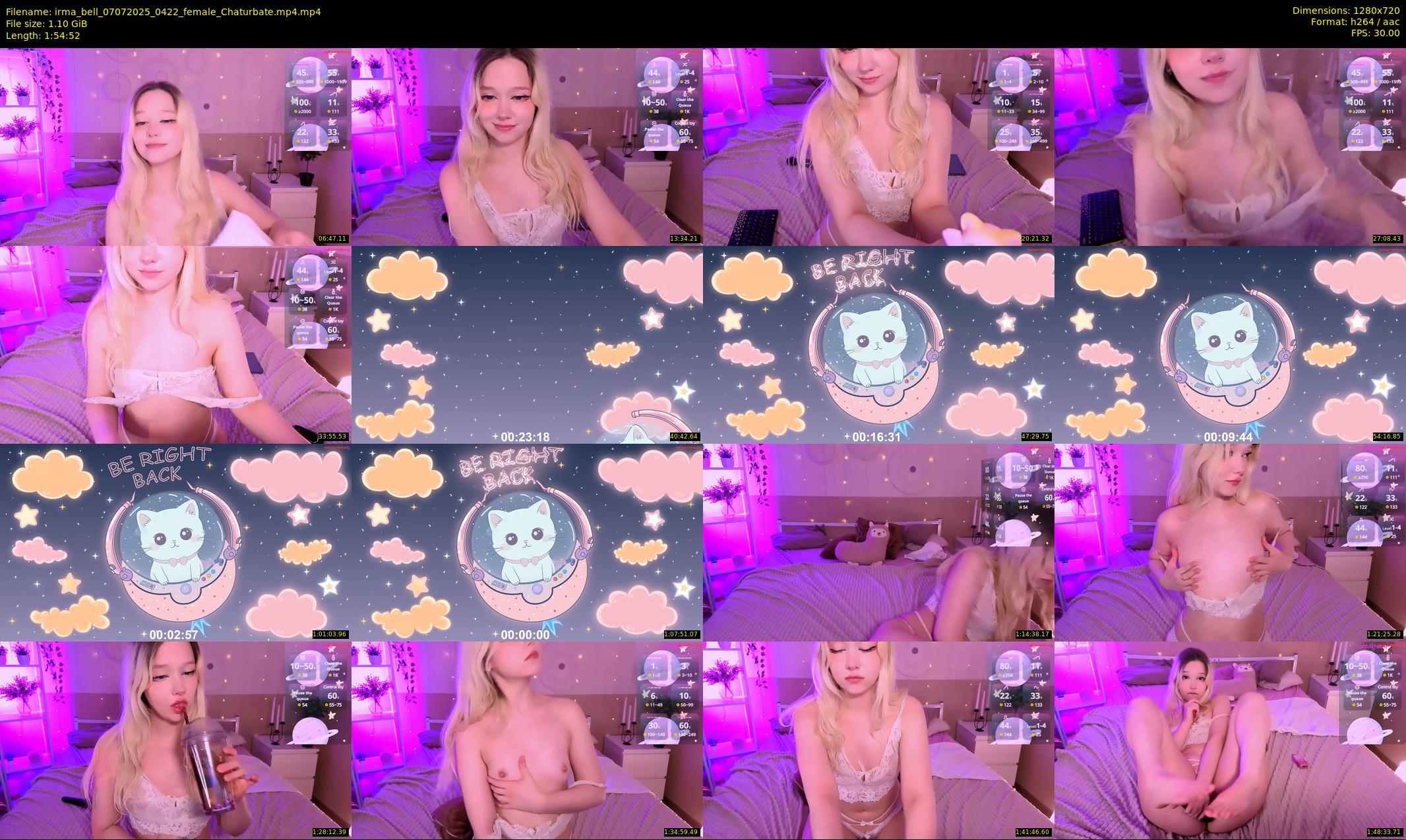 irma_bell — 115 minute Chaturbate female cam show recording, 720p, Jul 7, 2025