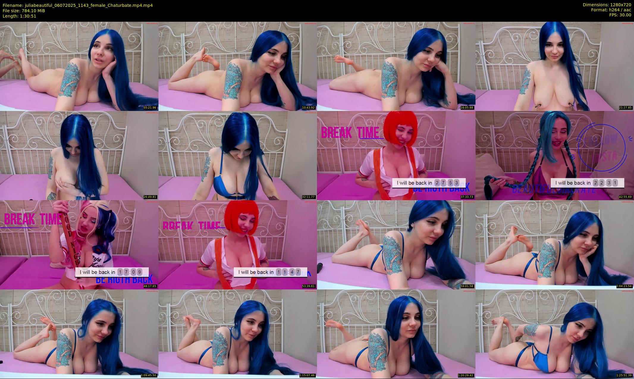 juliabeautiful — 91 minute Chaturbate female cam show recording, 720p, Jul 6, 2025