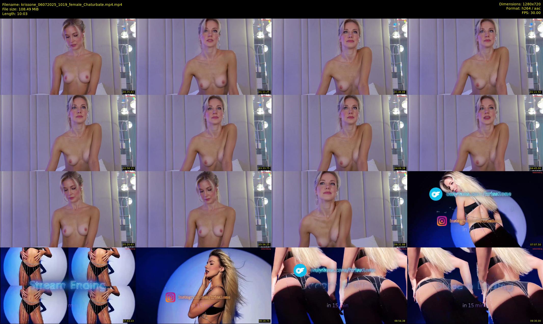 krissone — 11 minute Chaturbate female cam show recording, 720p, Jul 6, 2025