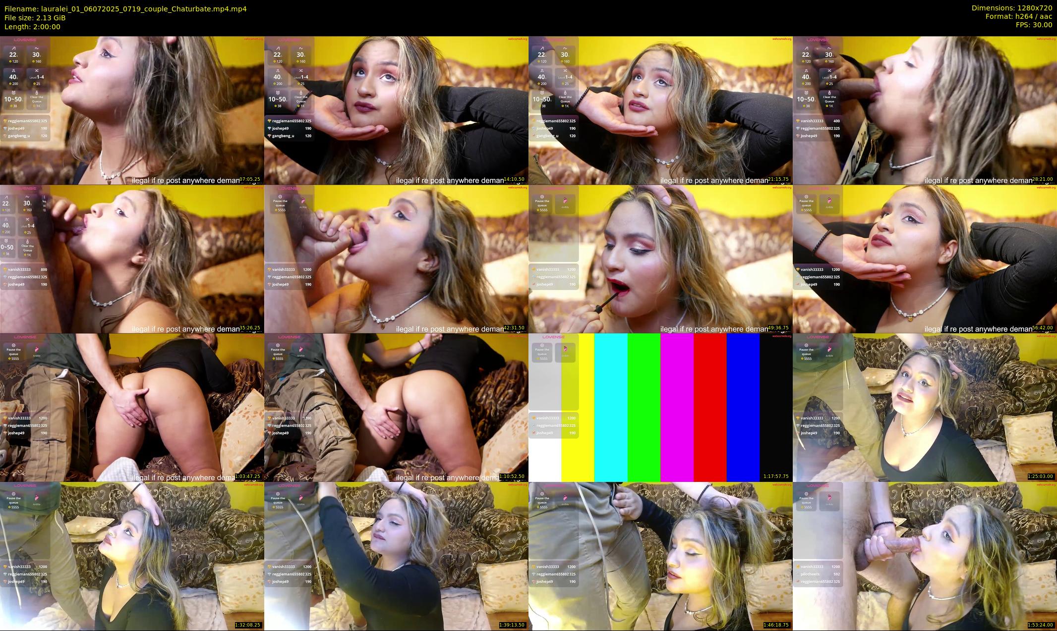 lauralei_01 — 120 minute Chaturbate couple cam show recording, 720p, Jul 6, 2025
