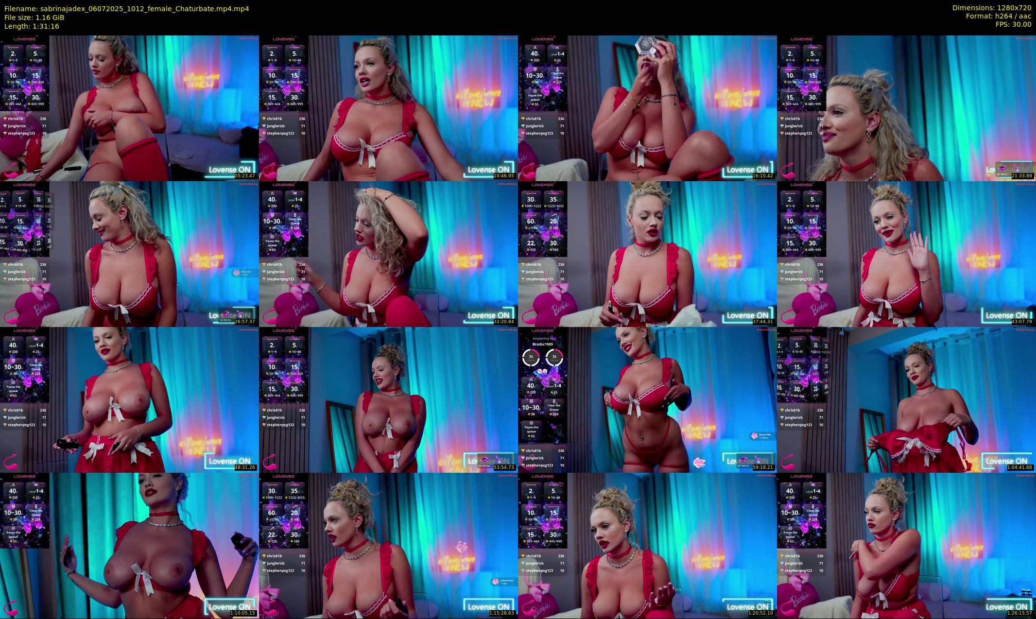 sabrinajadex — 92 minute Chaturbate female cam show recording, 720p, Jul 6, 2025
