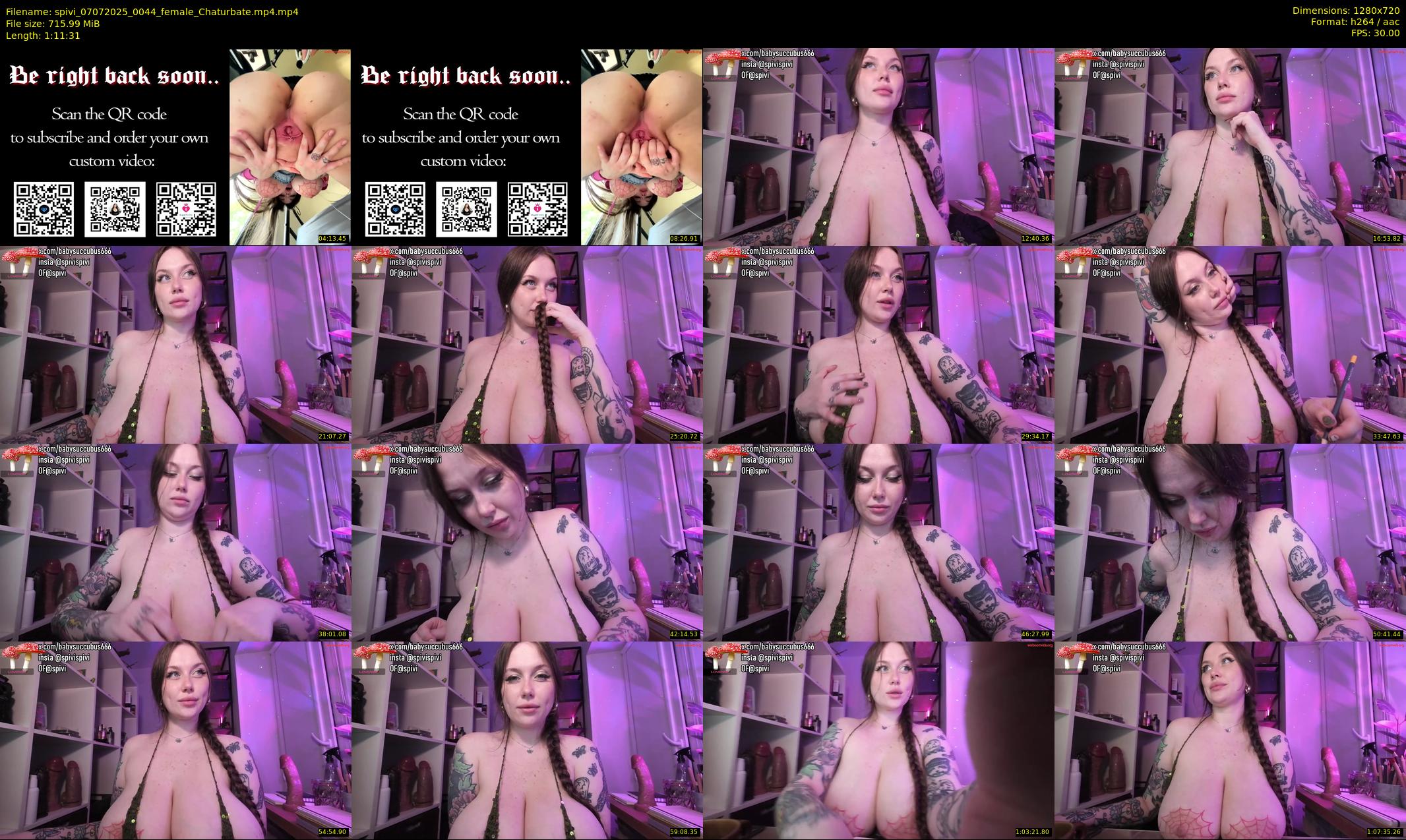 spivi — 72 minute Chaturbate female cam show recording, 720p, Jul 7, 2025