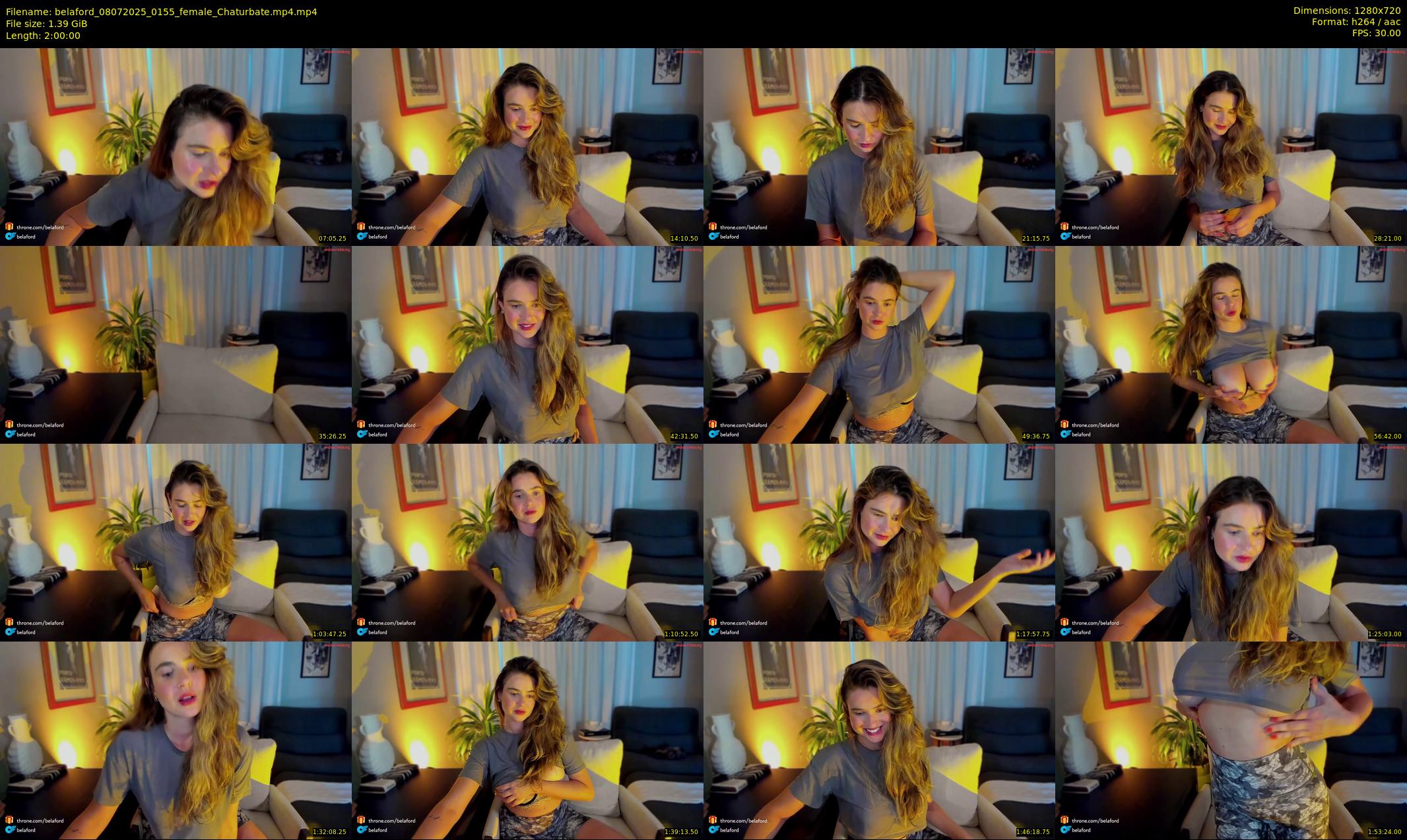 belaford — 120 minute Chaturbate female cam show recording, 720p, Jul 8, 2025