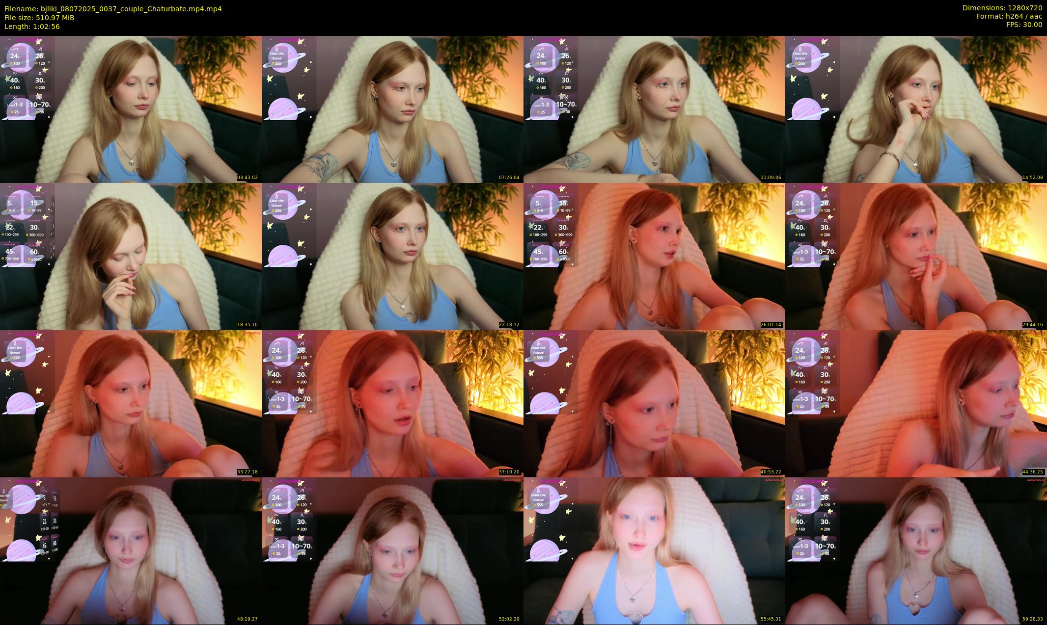 bjliki — 63 minute Chaturbate couple cam show recording, 720p, Jul 8, 2025