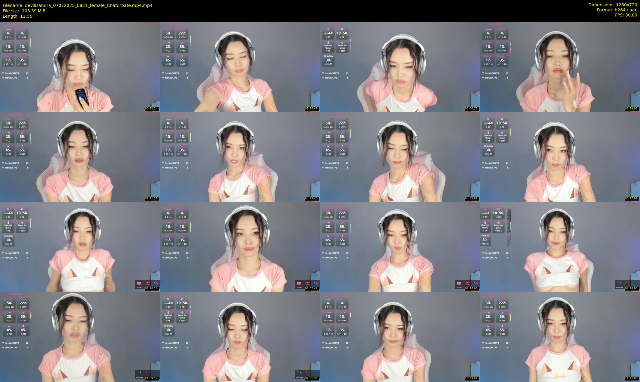 devillsandra — 12 minute Chaturbate female cam show recording, 720p, Jul 7, 2025